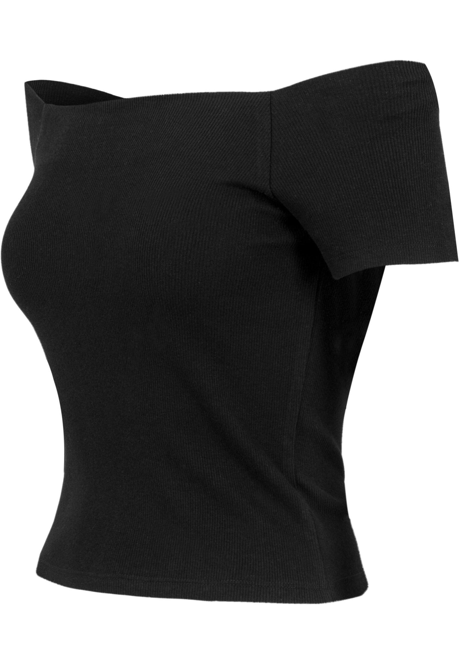 Urban Classics - Ladies Off Shoulder Rib Black - T-Shirt | Women-Image