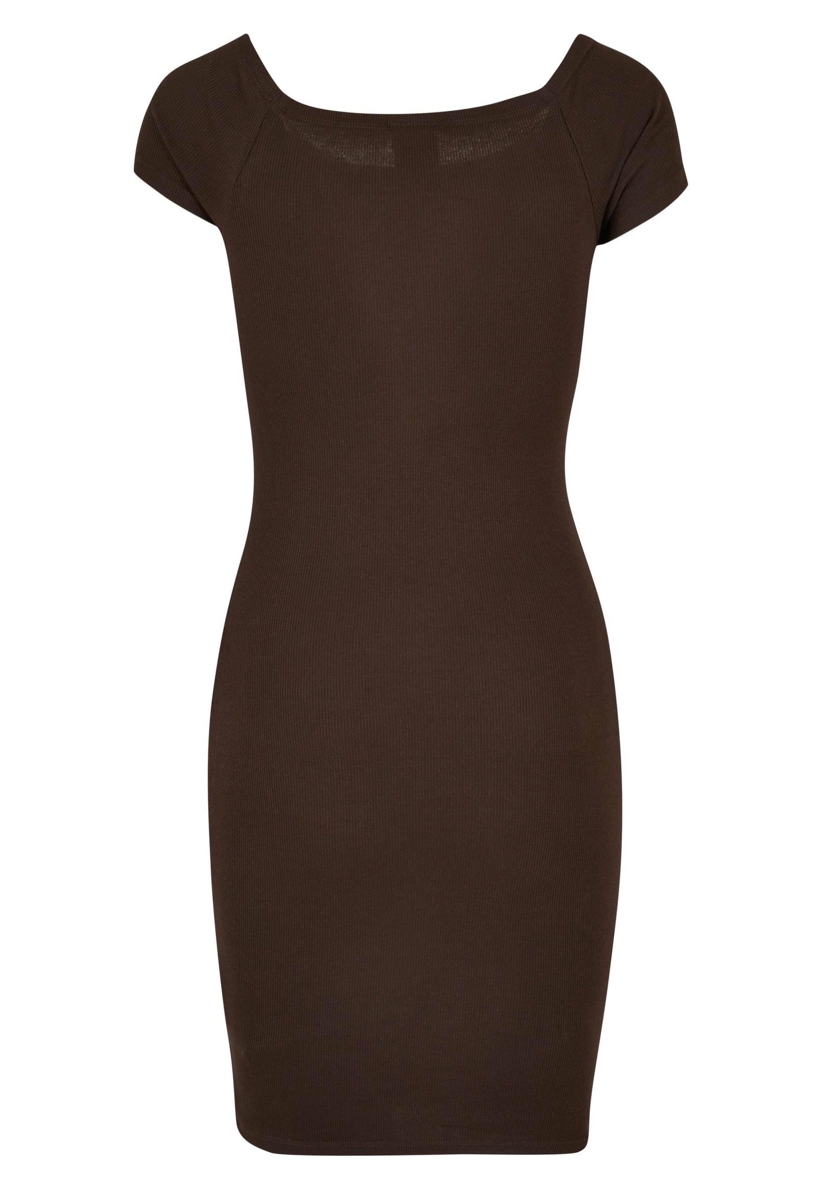 Urban Classics - Ladies Off Shoulder Rib Brown - Dress | Women-Image