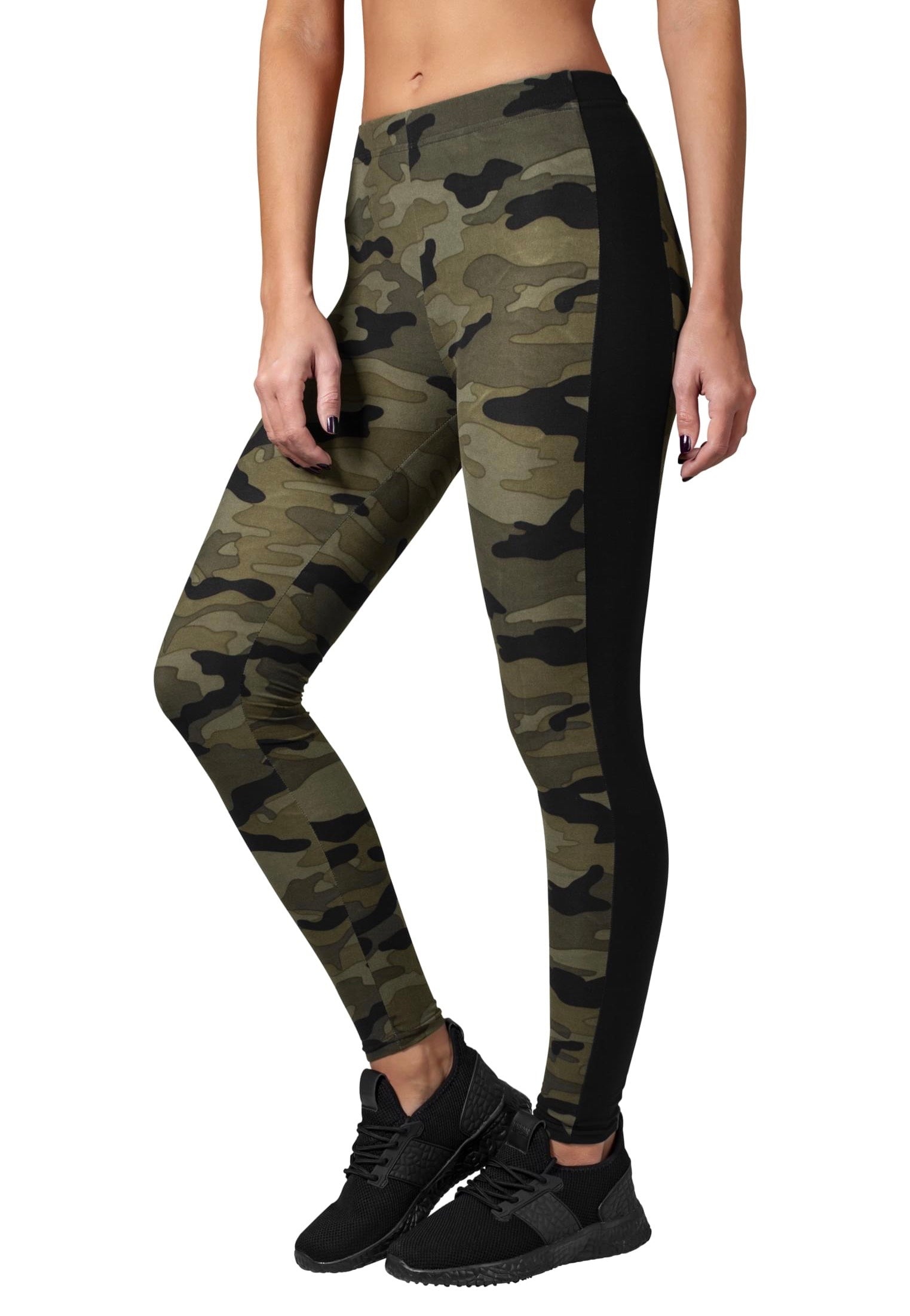 Urban Classics - Ladies Stripe Woodcamo/Black - Leggings | Women-Image