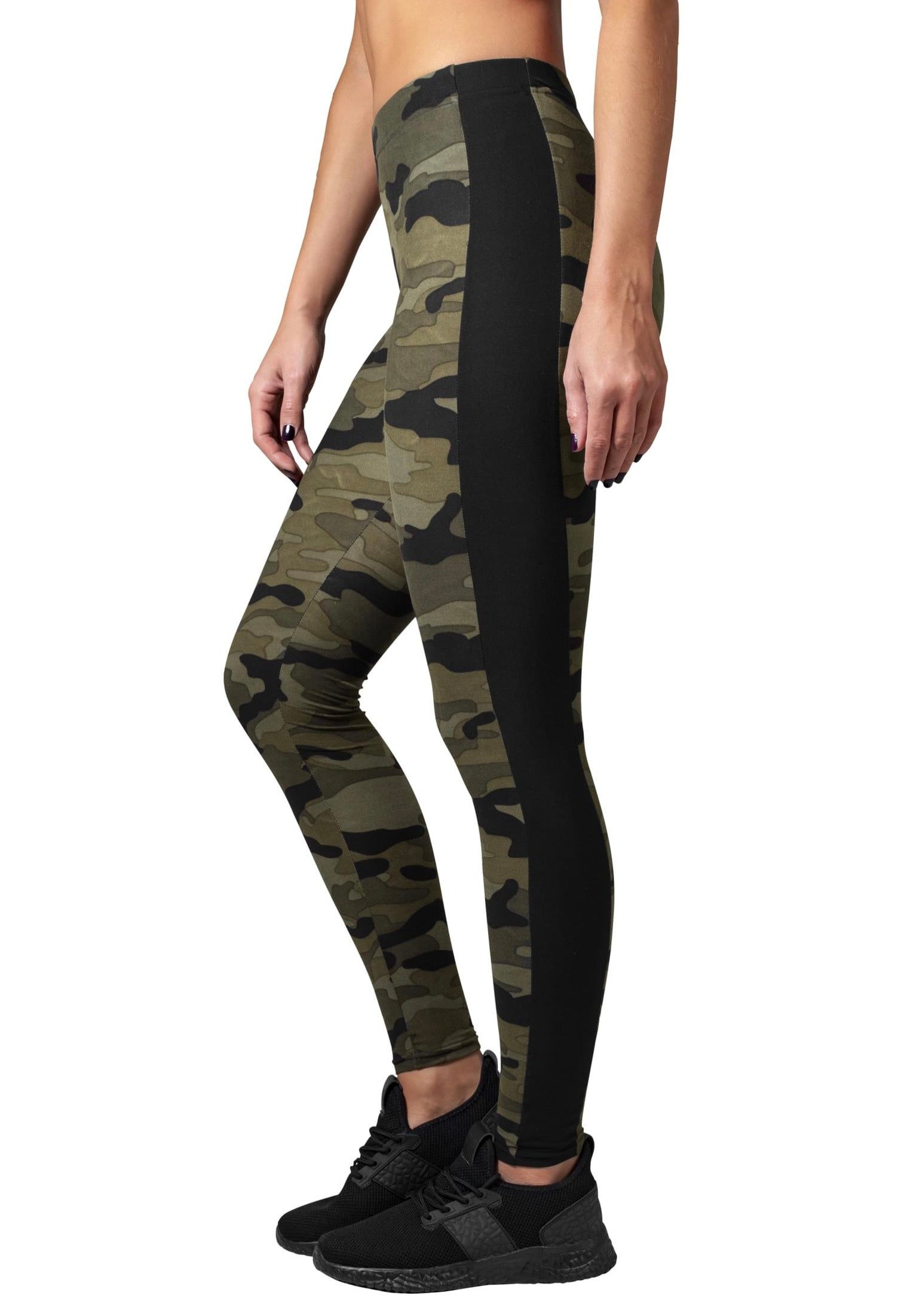 Urban Classics - Ladies Stripe Woodcamo/Black - Leggings | Women-Image