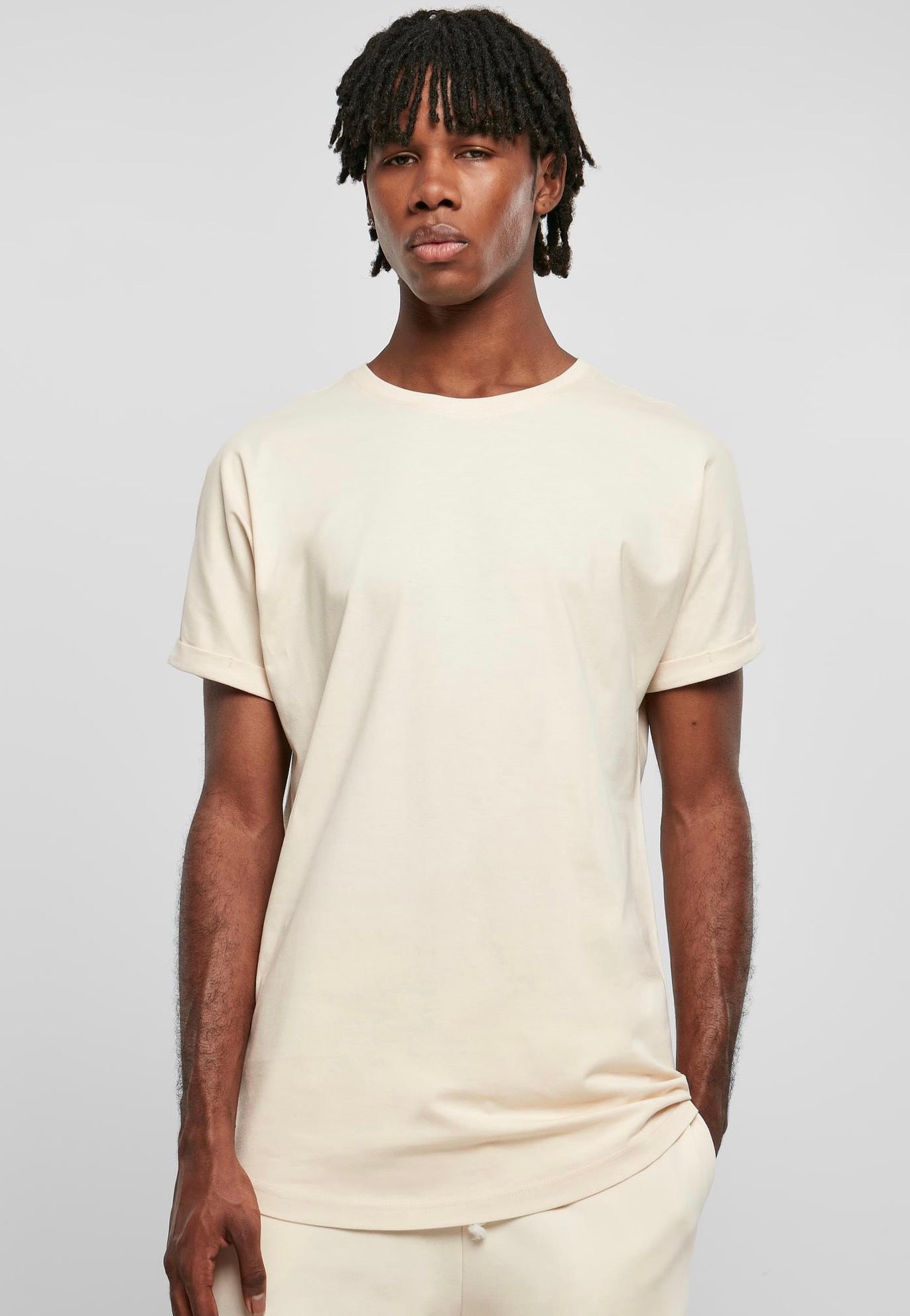 Urban Classics - Long Shaped Turnup Whitesand - T-Shirt | Men-Image