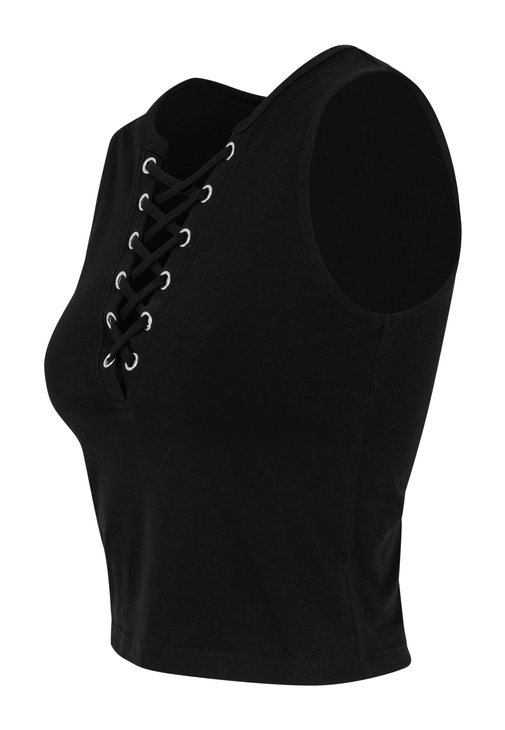 Urban Classics - Lace Up Cropped Black - Top | Women-Image