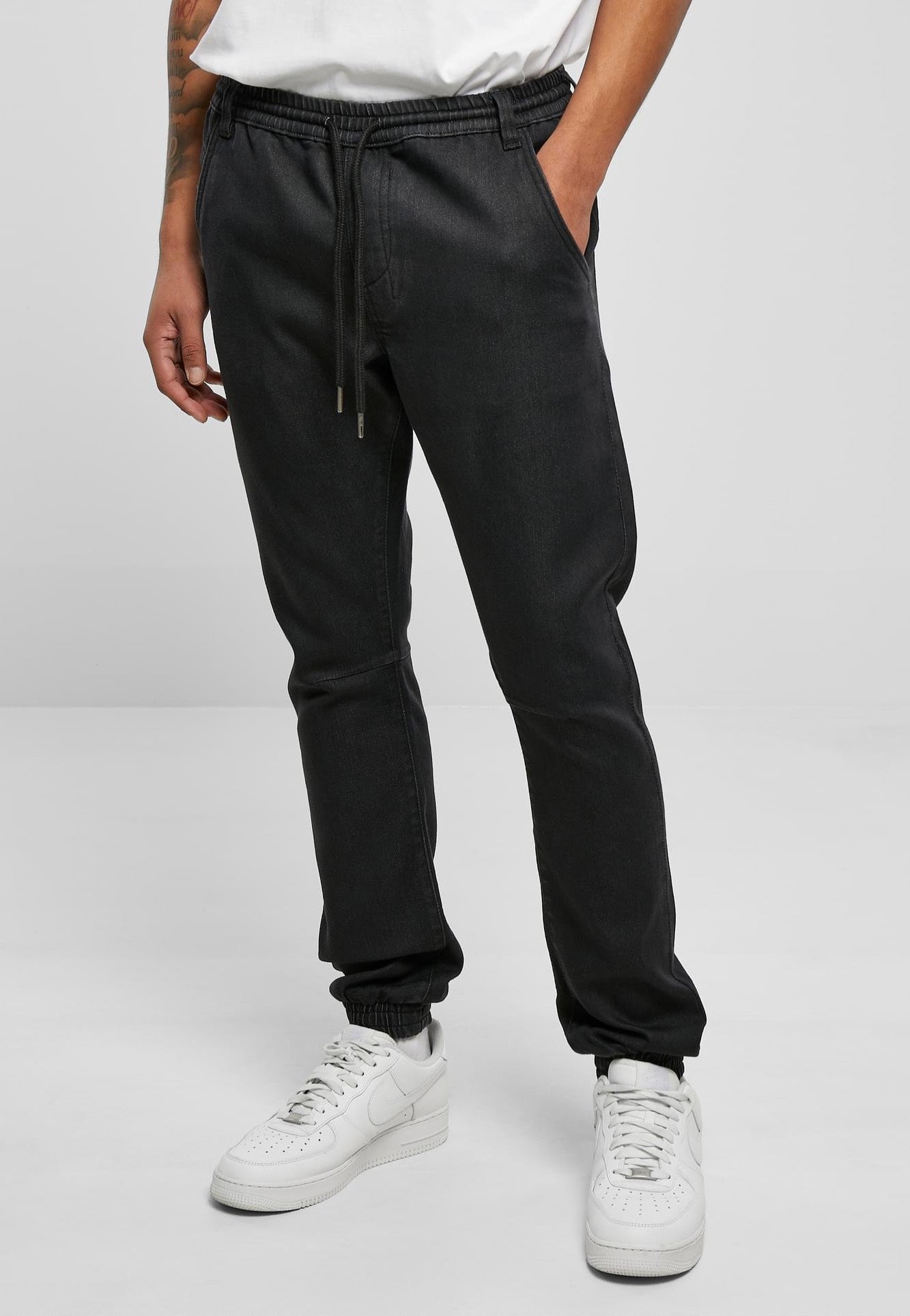 Urban Classics - Knitted Denim Realblack Washed - Pants | Men-Image