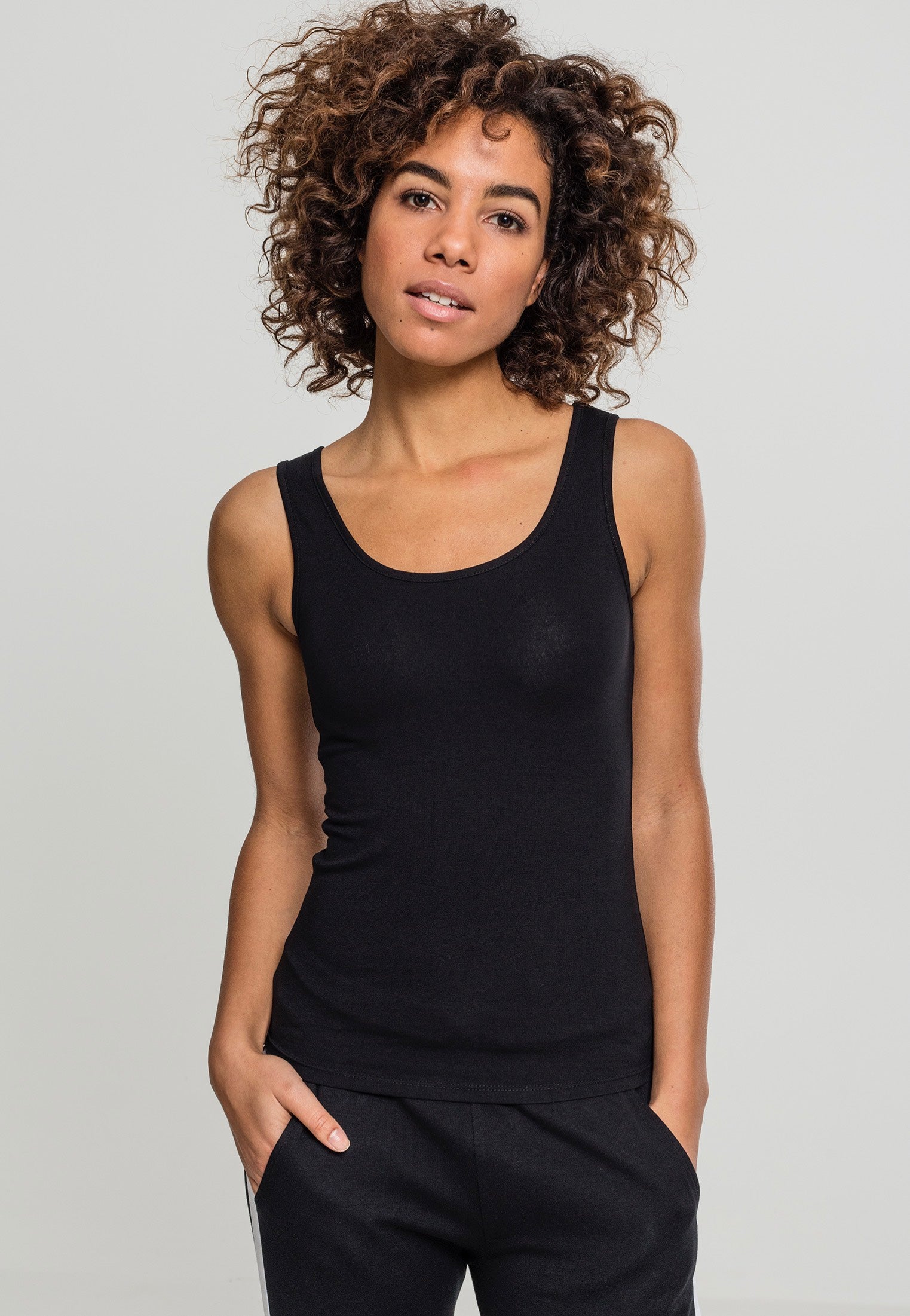 Urban Classics - Basic Stretch Pack Of 2 Black - Tank | Women-Image