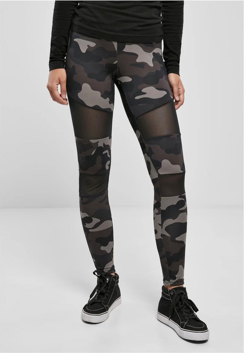 Urban Classics - Ladies Tech Mesh Darkcamo/Black - Leggings | Women-Image