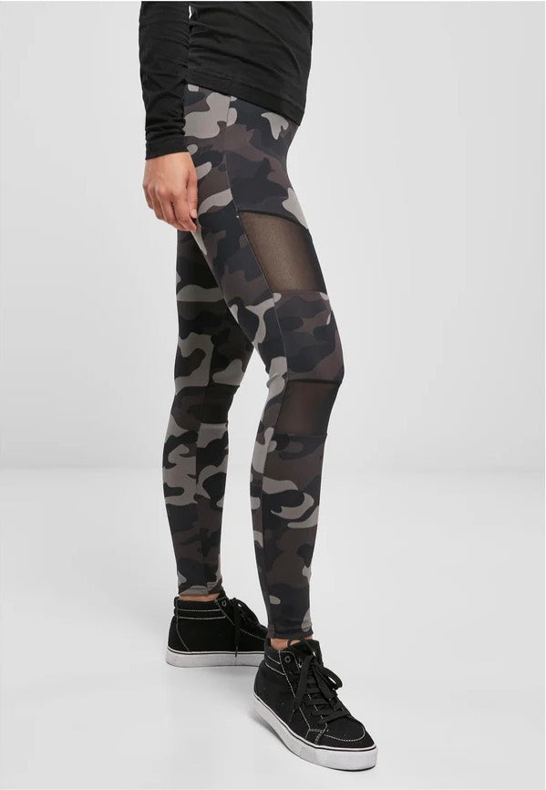 Urban Classics - Ladies Tech Mesh Darkcamo/Black - Leggings | Women-Image