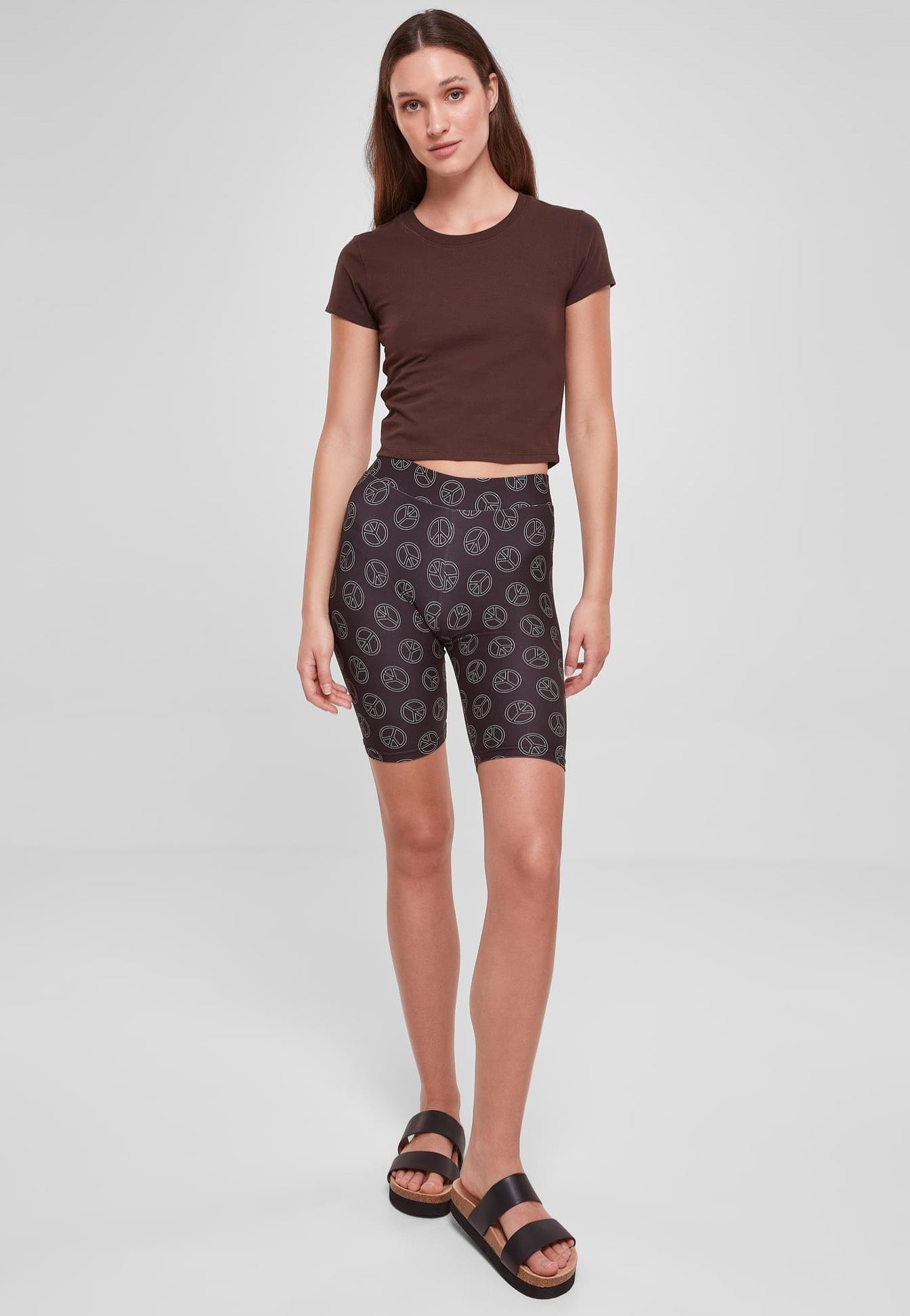 Urban Classics - Ladies Stretch Jersey Cropped Brown - T-Shirt | Women-Image