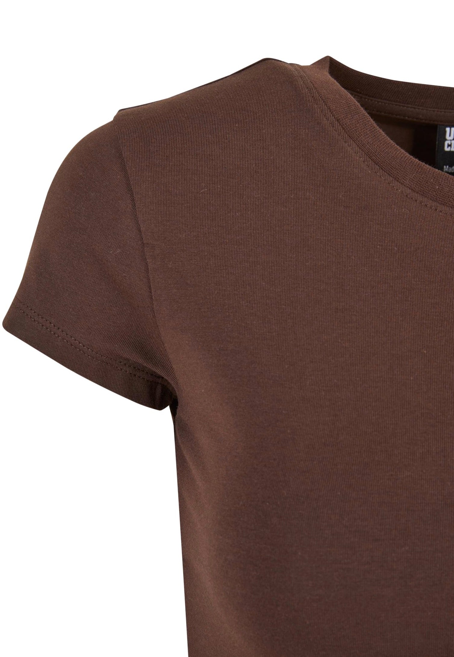 Urban Classics - Ladies Stretch Jersey Cropped Brown - T-Shirt | Women-Image