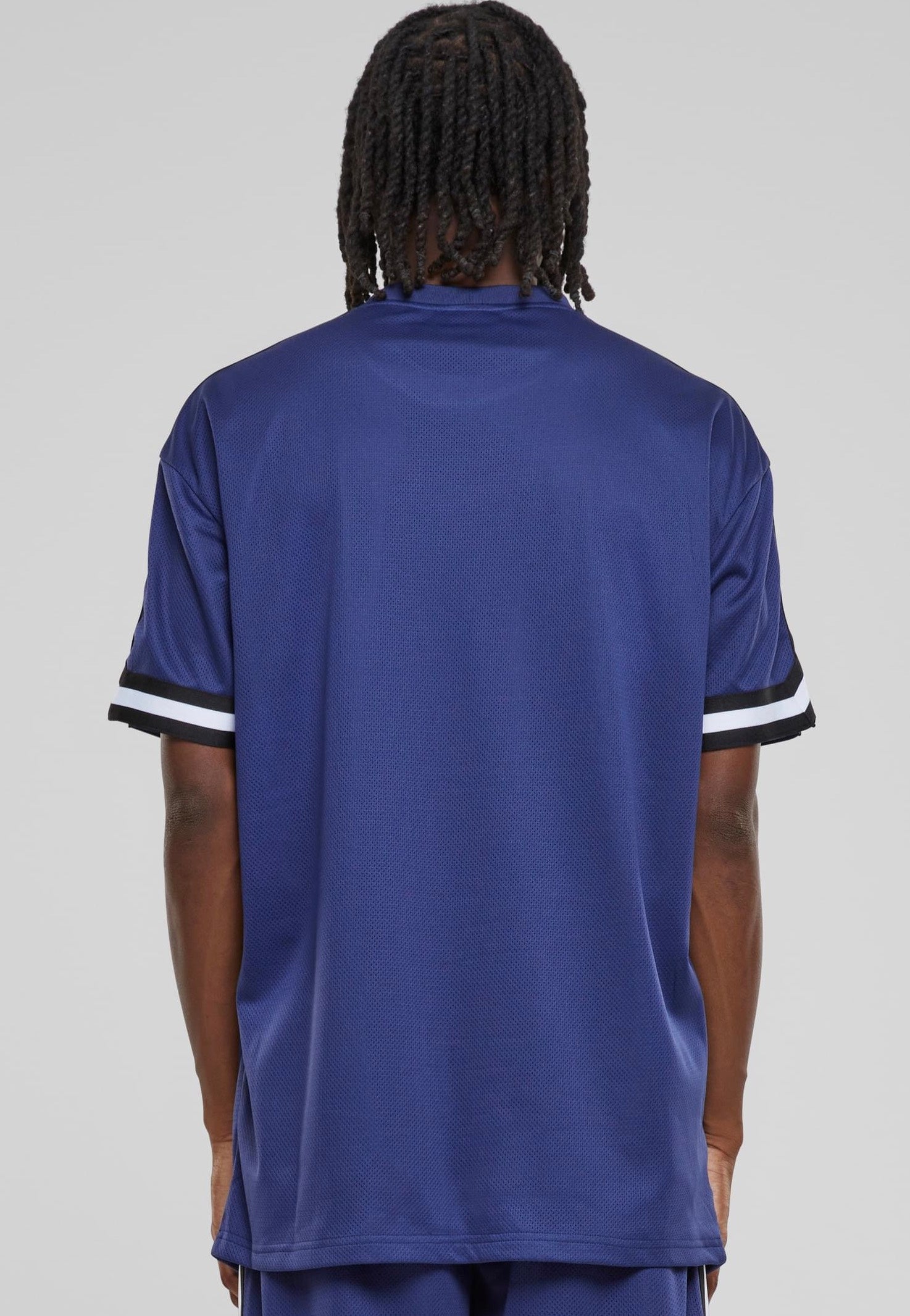 Urban Classics - Oversized Stripes Mesh Darkblue - T-Shirt | Men-Image