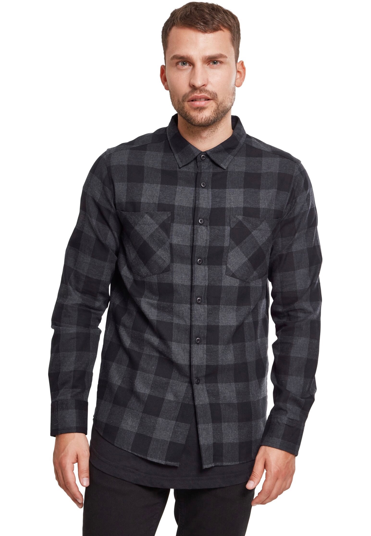 Urban Classics - Checked Flanell Black/Charcoal - Shirt | Men-Image