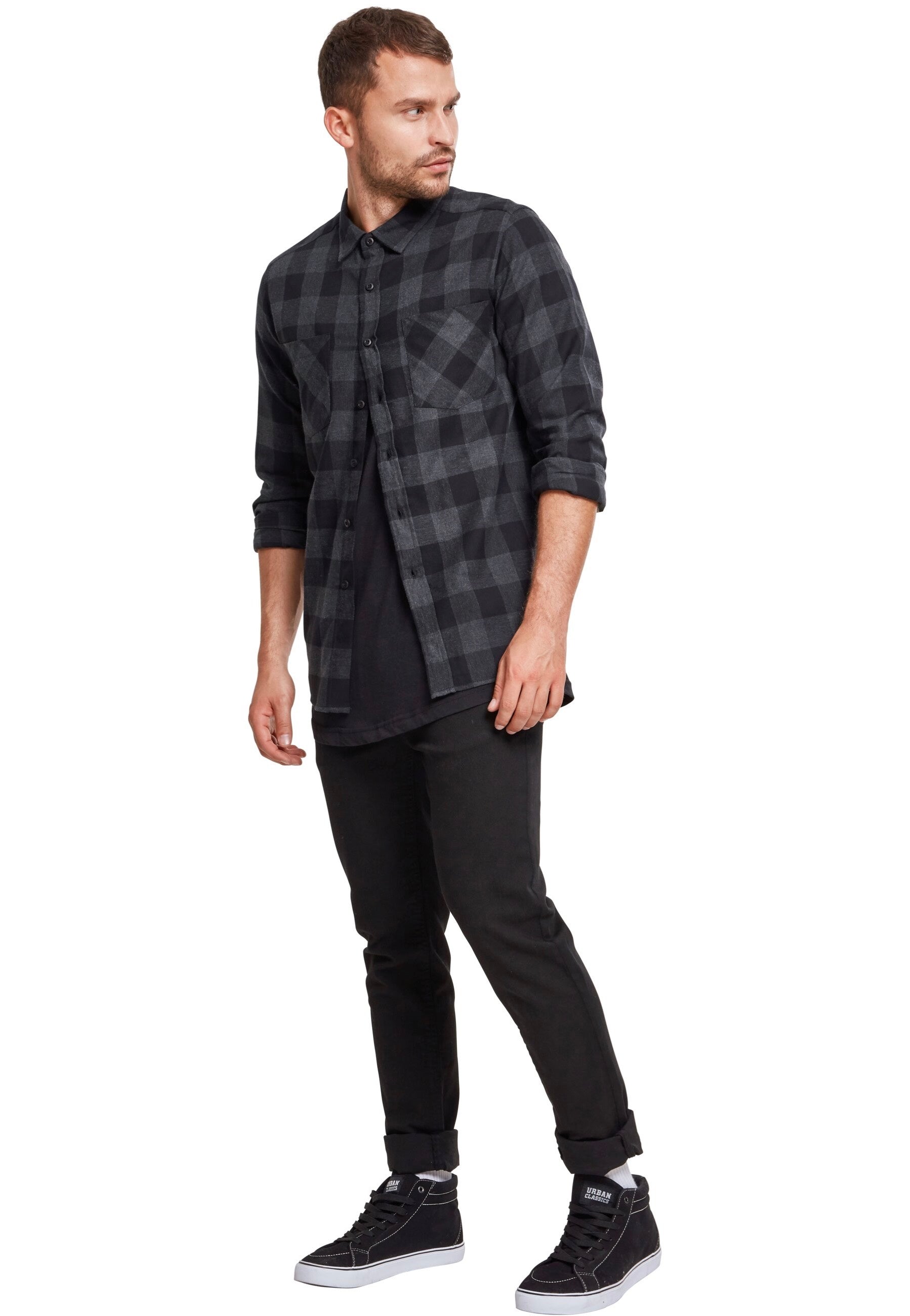 Urban Classics - Checked Flanell Black/Charcoal - Shirt | Men-Image