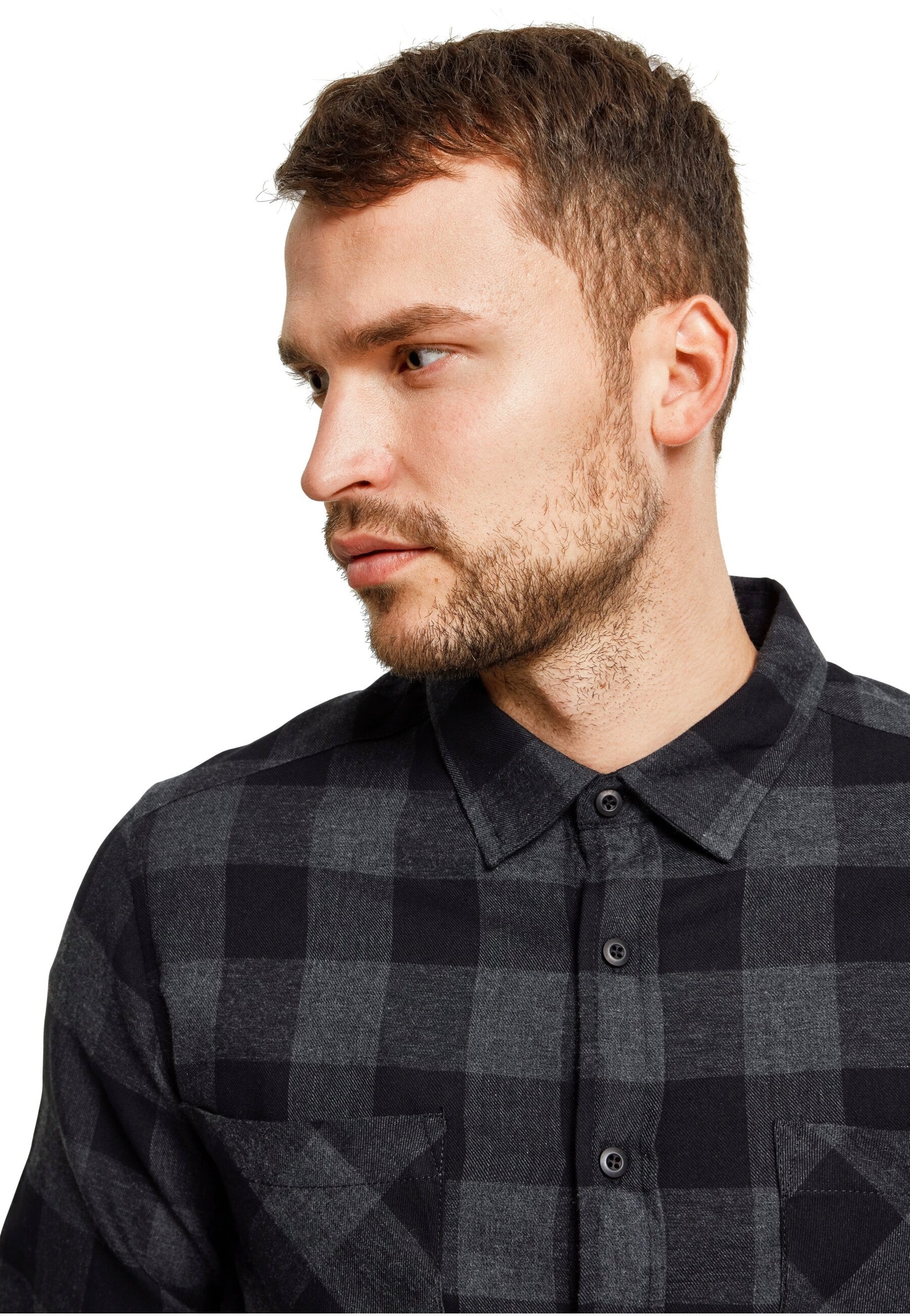 Urban Classics - Checked Flanell Black/Charcoal - Shirt | Men-Image