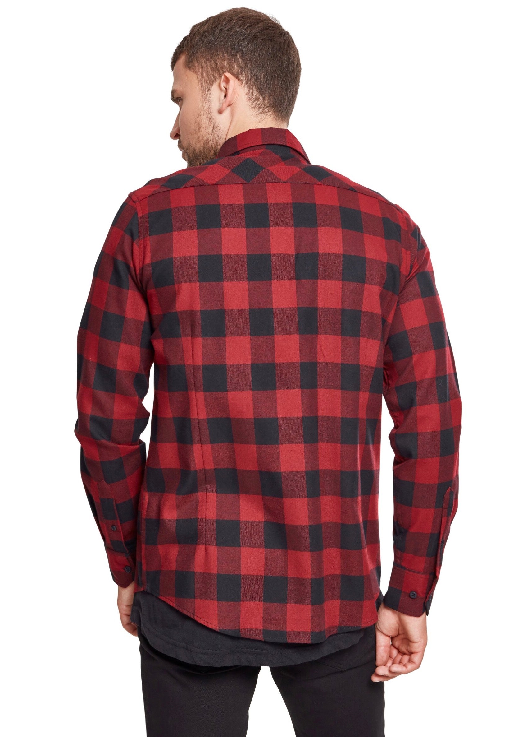 Urban Classics - Checked Flanell Black/Burgundy - Shirt | Men-Image