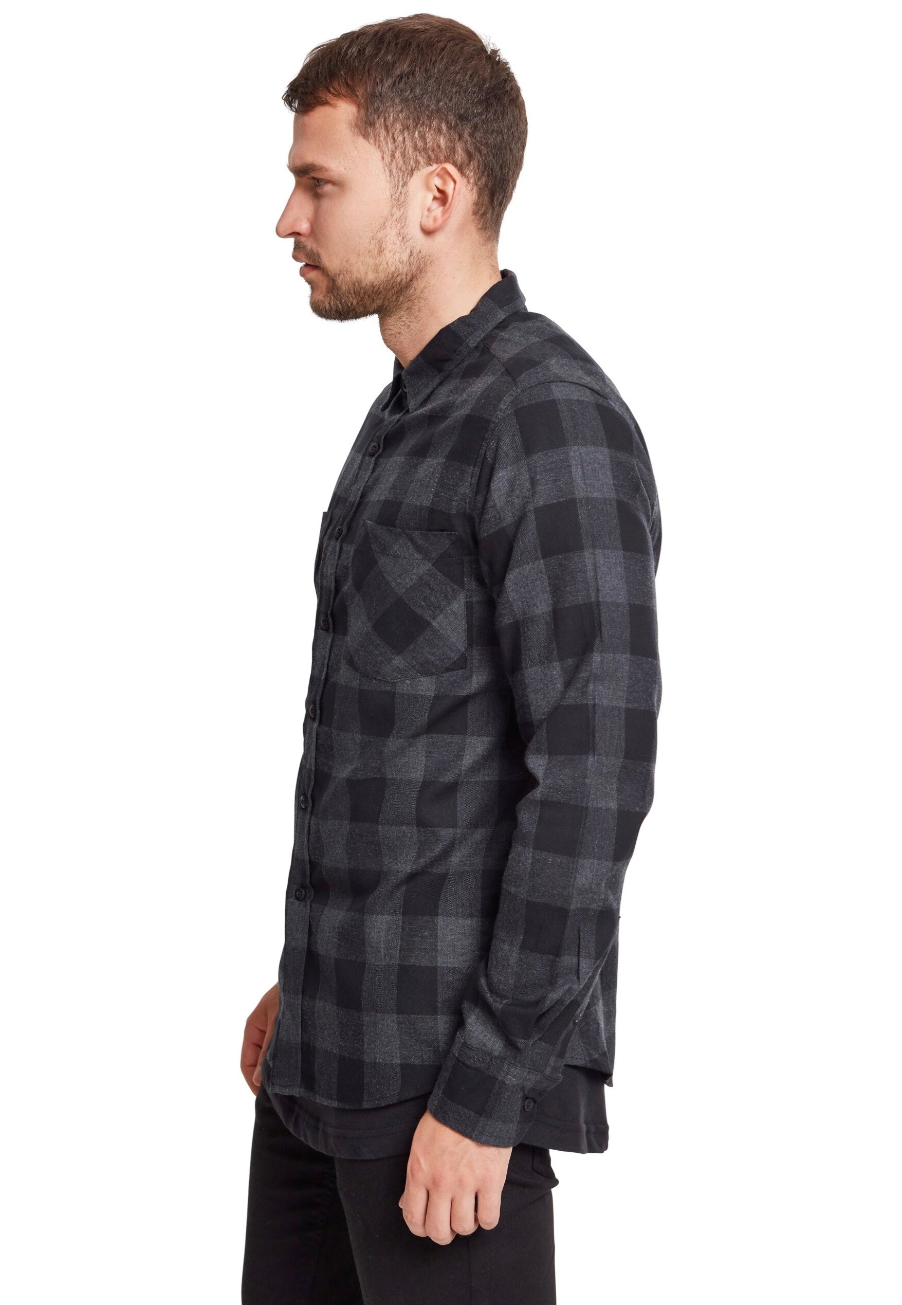 Urban Classics - Checked Flanell Black/Charcoal - Shirt | Men-Image