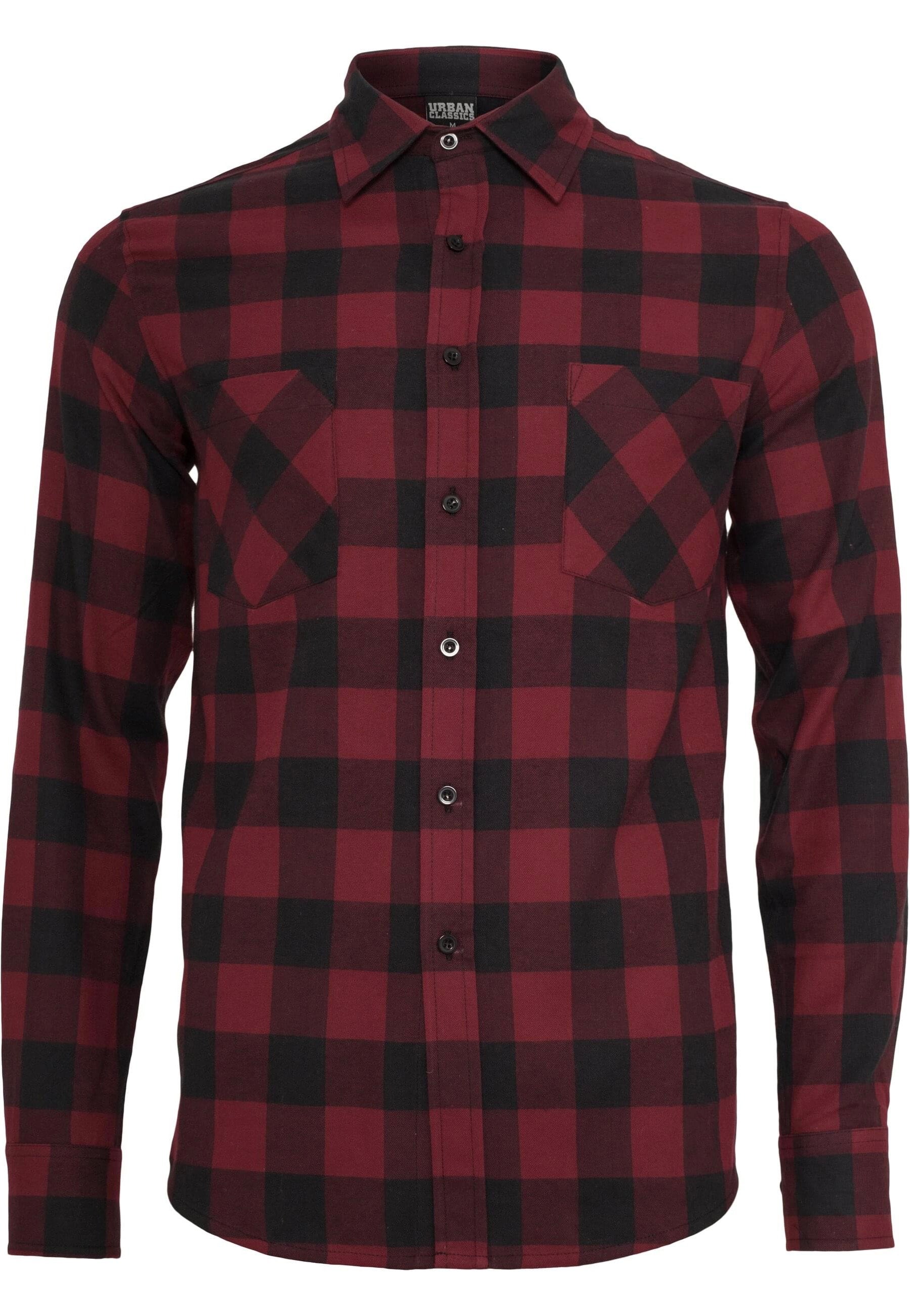 Urban Classics - Checked Flanell Black/Burgundy - Shirt | Men-Image