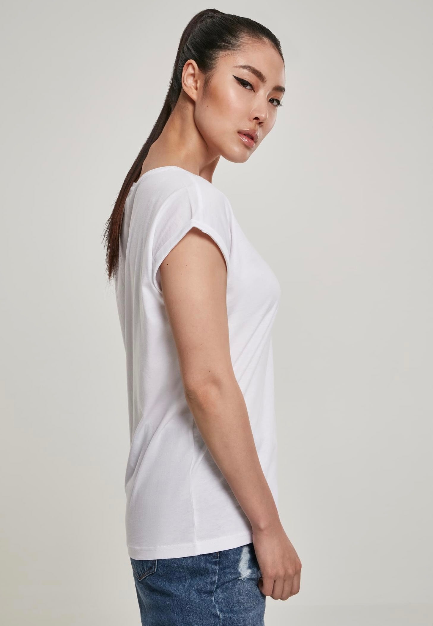 Urban Classics - Ladies Organic Extended Shoulder White - T-Shirt | Women-Image