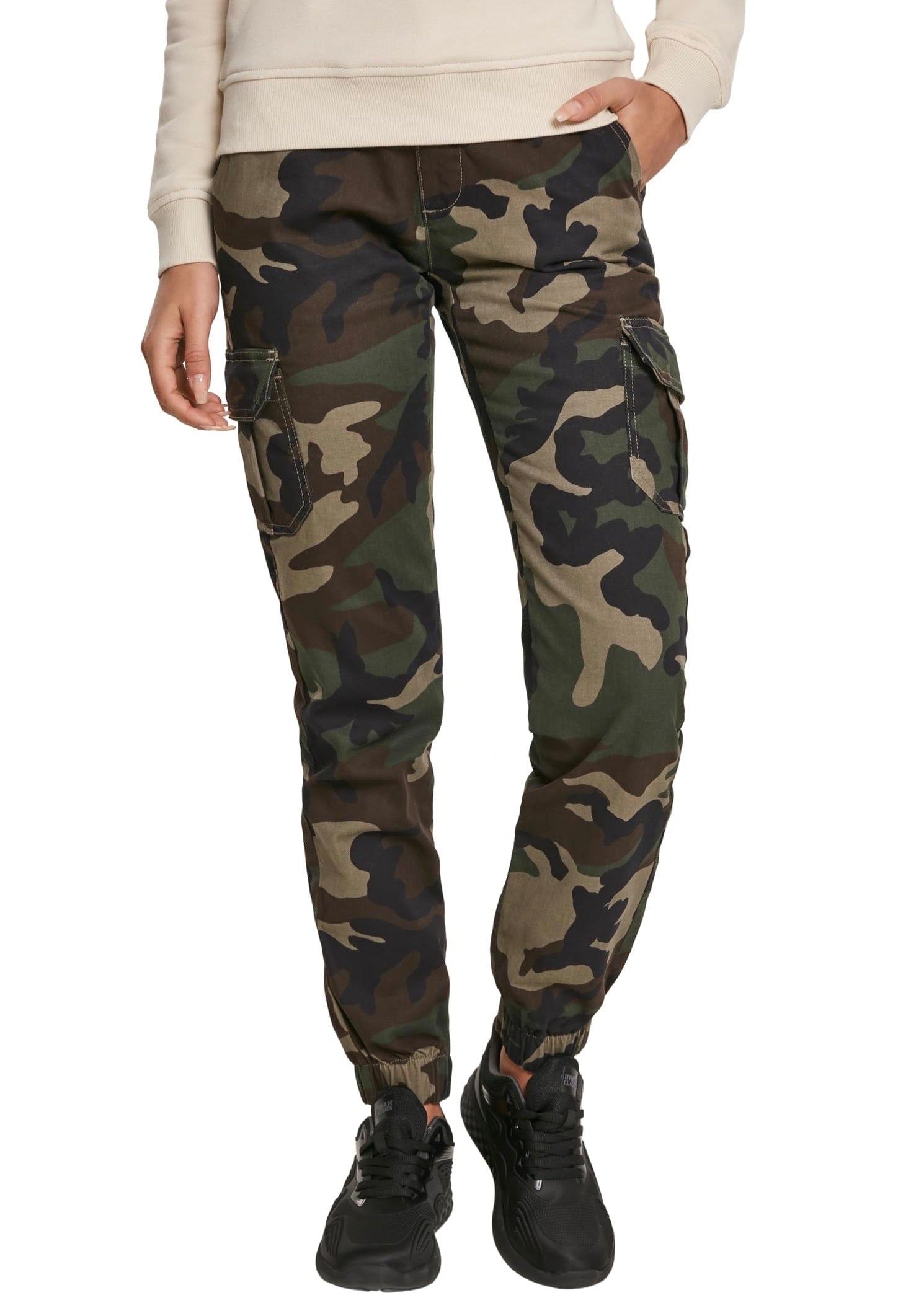 Urban Classics - Ladies High Waist Cargo Woodcamo - Pants | Women-Image