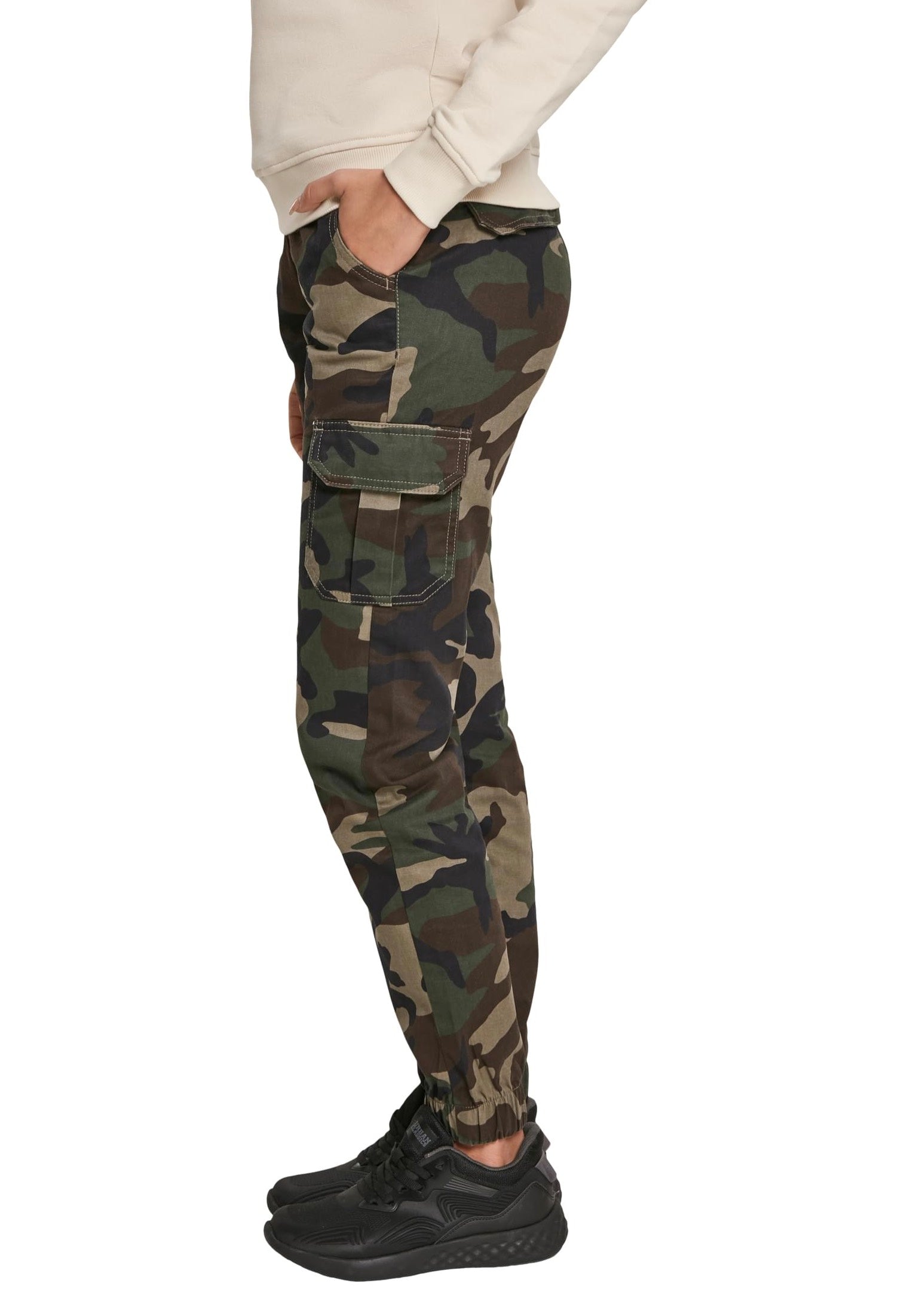 Urban Classics - Ladies High Waist Cargo Woodcamo - Pants | Women-Image