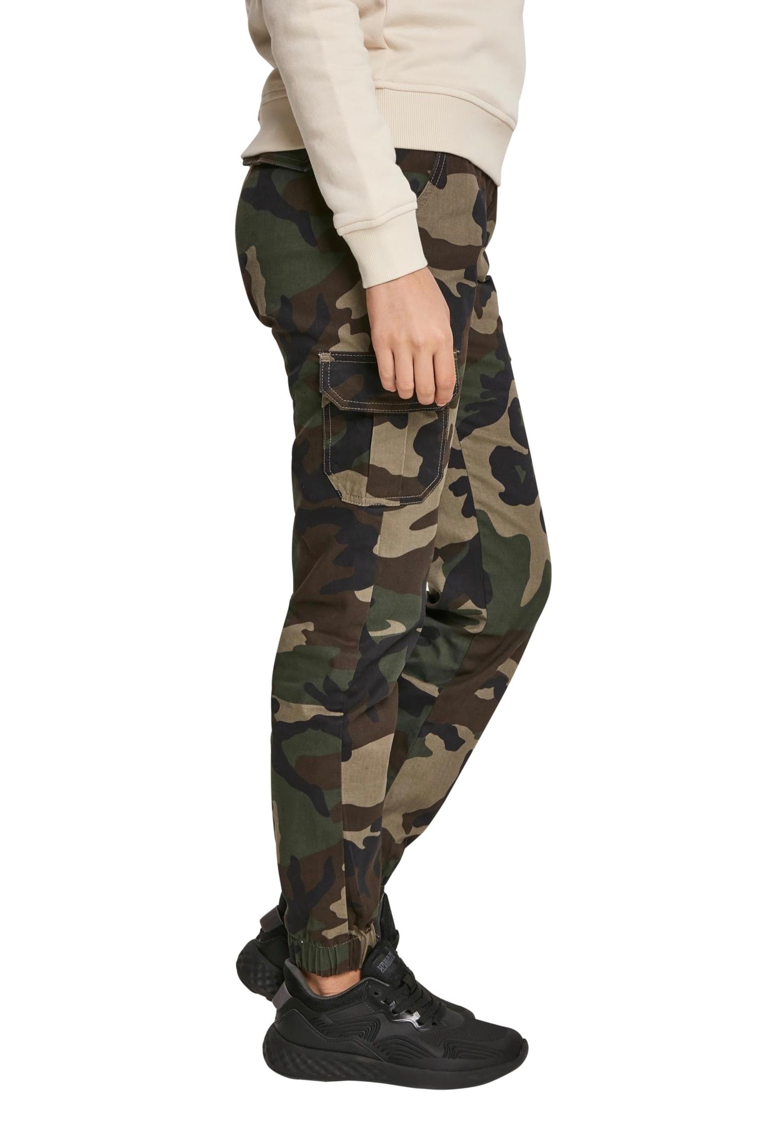 Urban Classics - Ladies High Waist Cargo Woodcamo - Pants | Women-Image