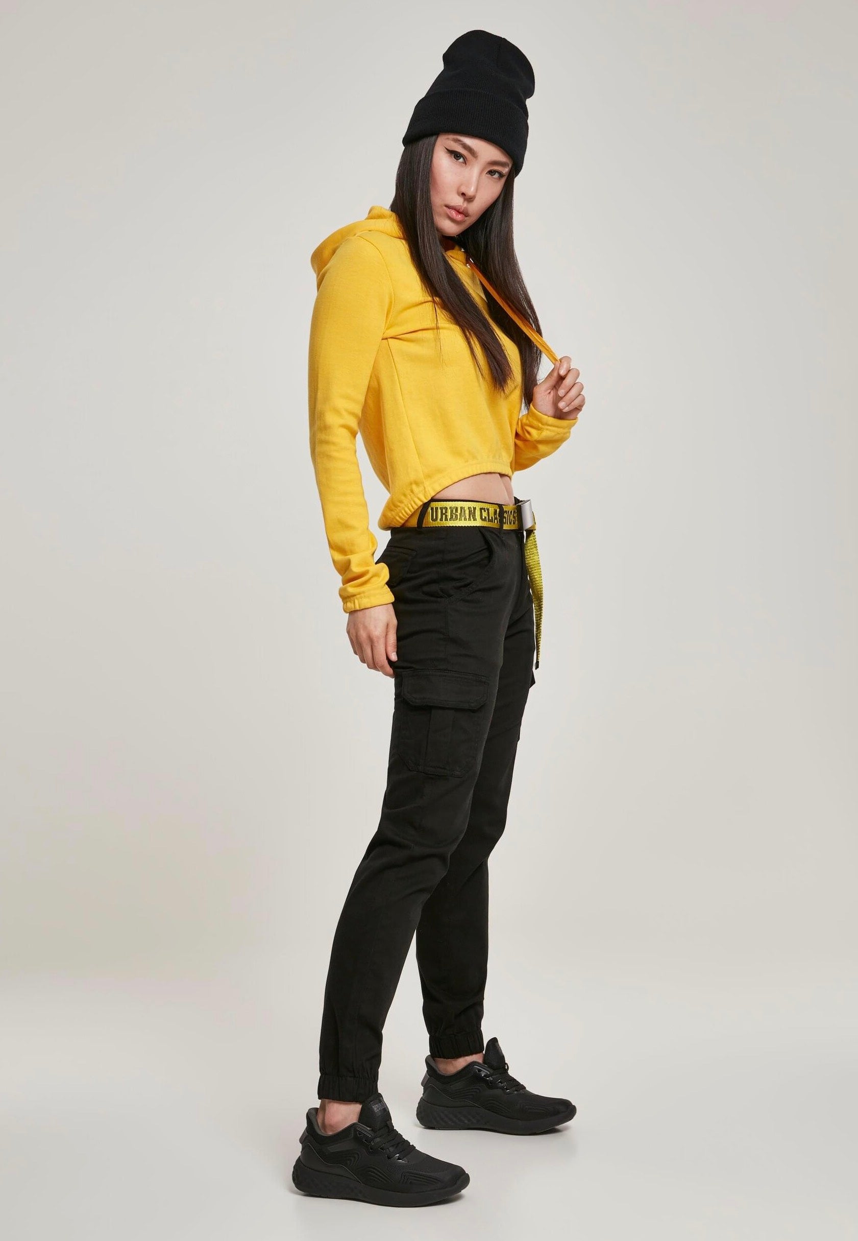 Urban Classics - Ladies High Waist Cargo Black - Pants | Women-Image