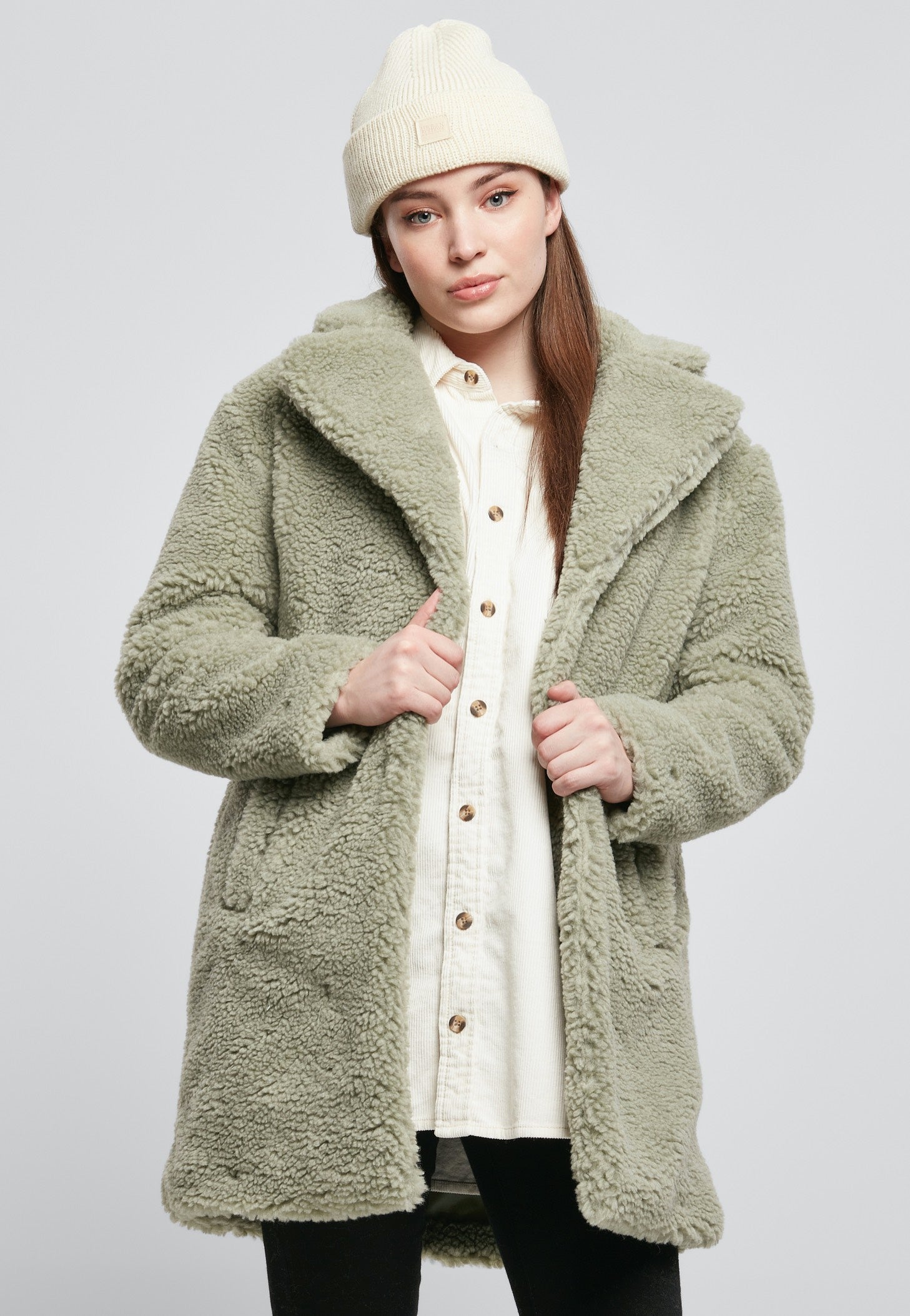 Urban Classics - Ladies Oversized Sherpa Soft Salvia - Jacket | Women-Image