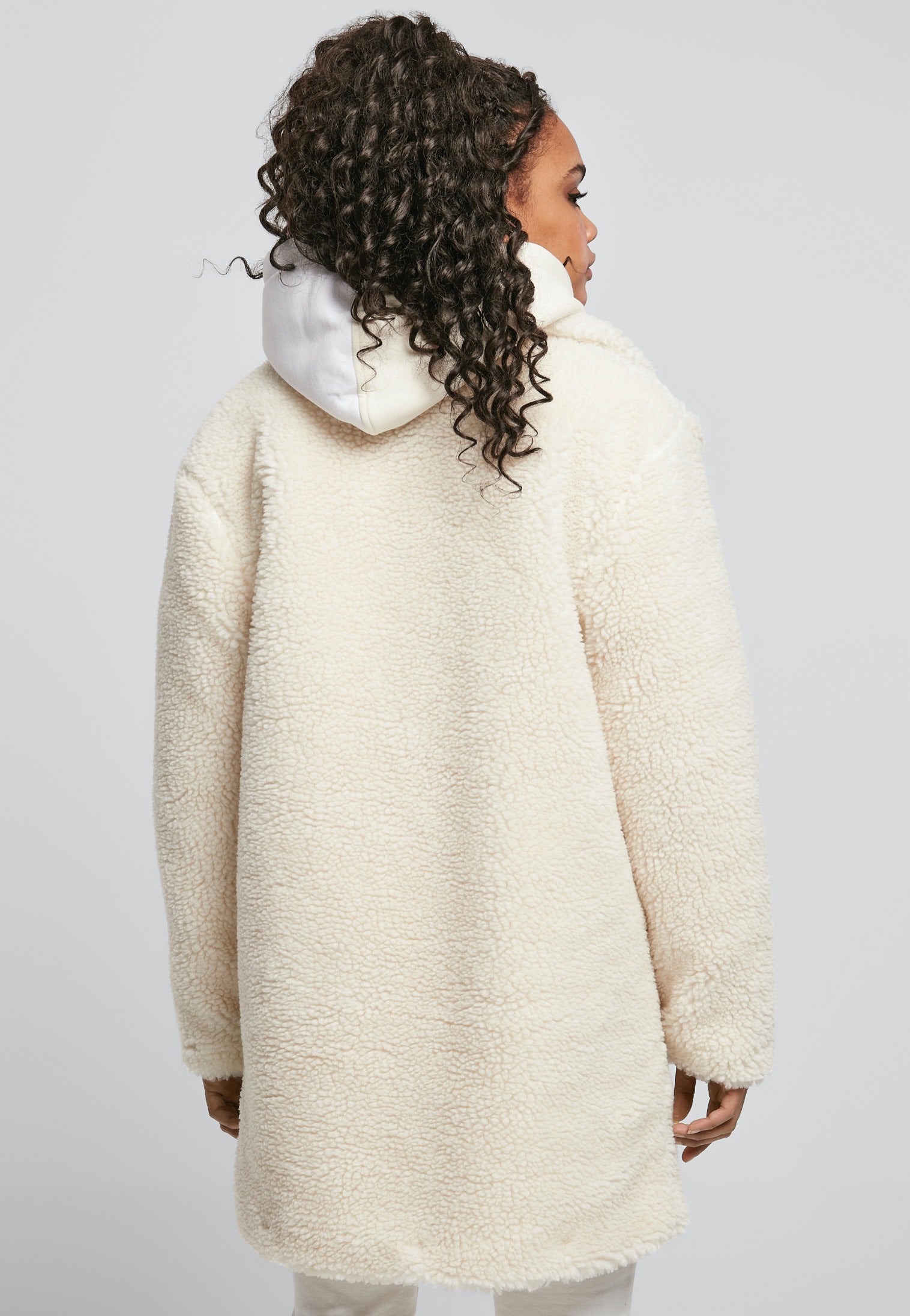 Urban Classics - Ladies Oversized Sherpa White Sand - Jacket | Women-Image