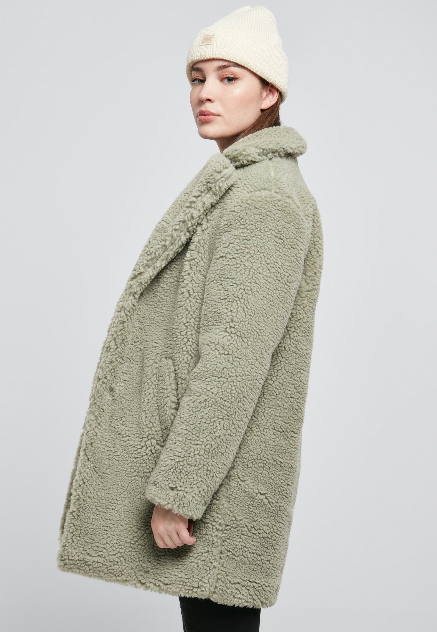 Urban Classics - Ladies Oversized Sherpa Soft Salvia - Jacket | Women-Image