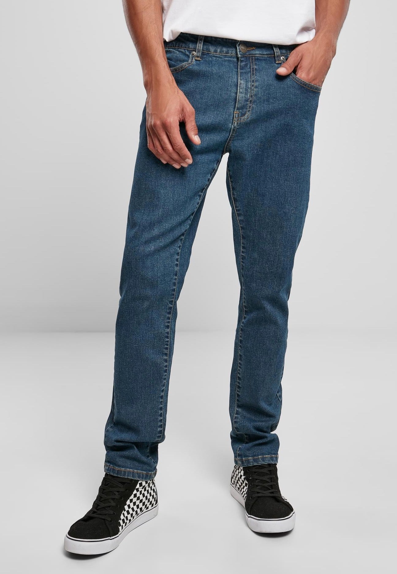 Urban Classics - Slim Fit Mid Indigo Washed - Jeans | Men-Image