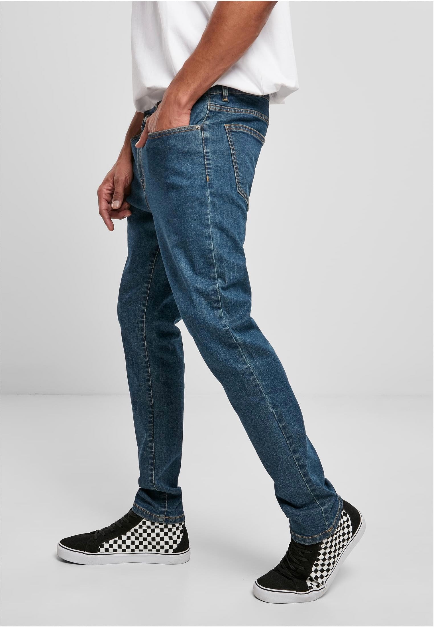 Urban Classics - Slim Fit Mid Indigo Washed - Jeans | Men-Image