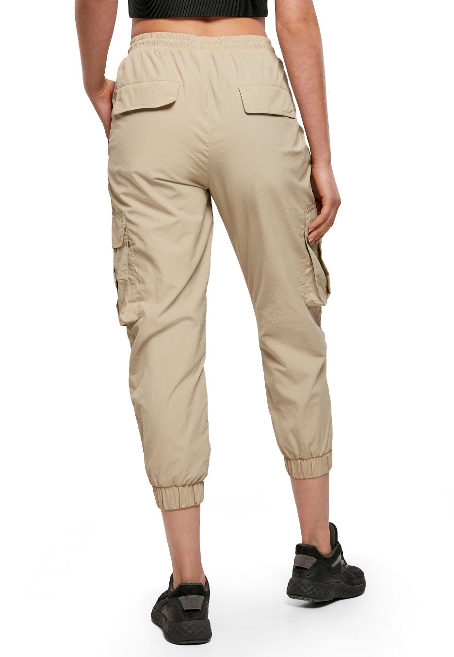 Urban Classics - Ladies High Waist Crinkle Nylon Cargo Concrete - Pants | Women-Image