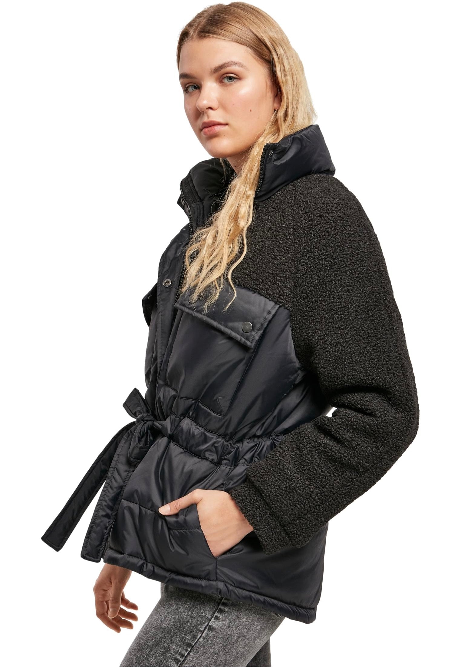 Urban Classics - Sherpa Mix Black - Jacket | Women-Image