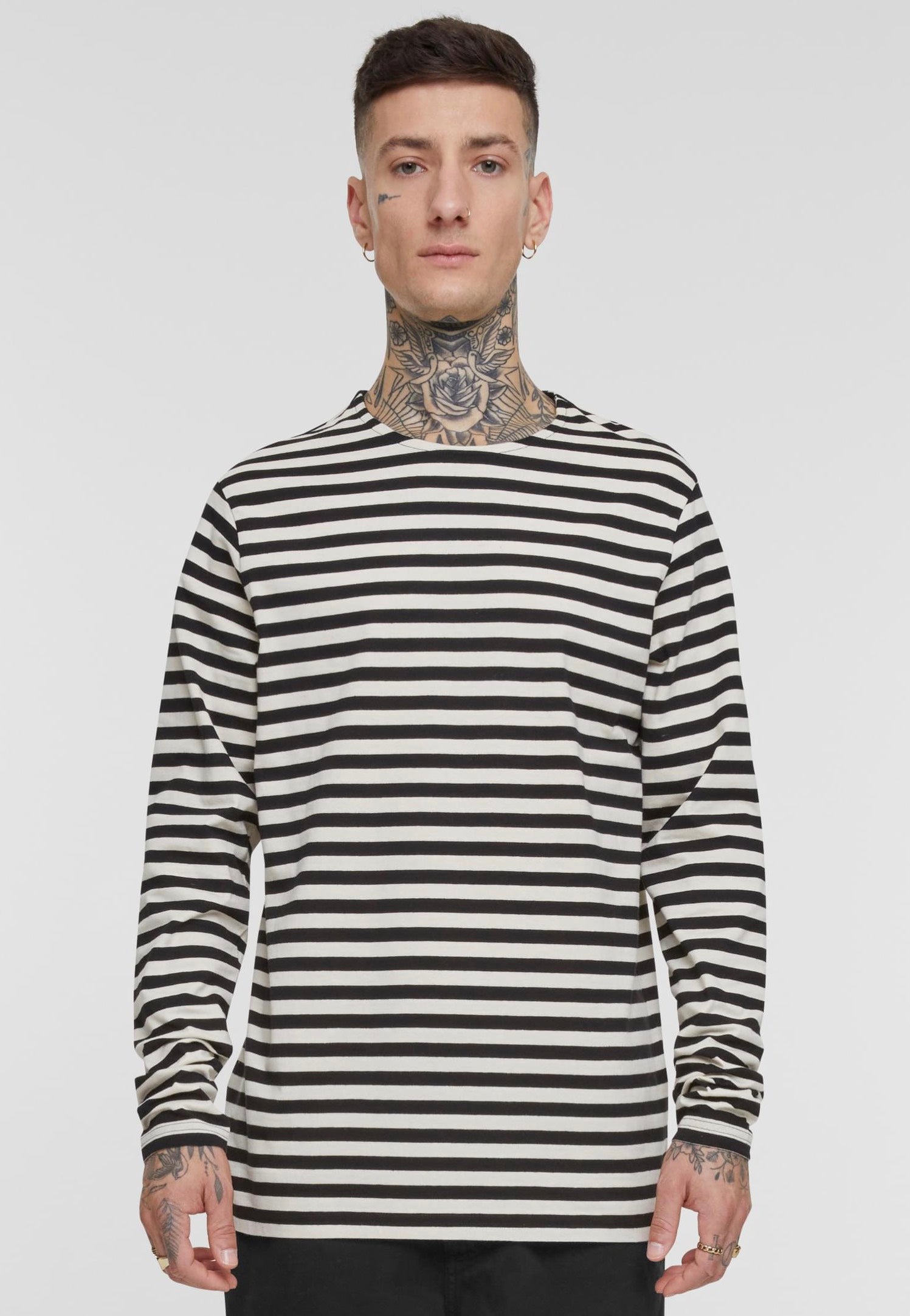 Urban Classics - Regular Stripe Whitesand/Black - Longsleeve | Men-Image