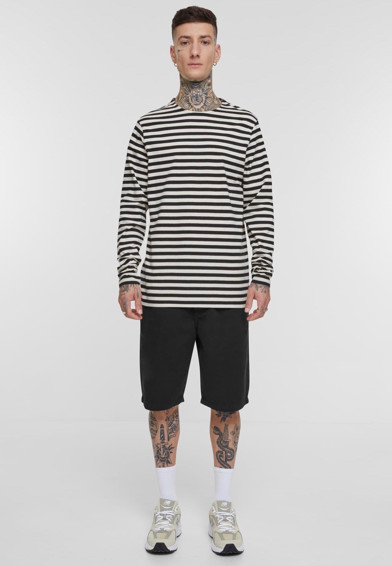 Urban Classics - Regular Stripe Whitesand/Black - Longsleeve | Men-Image