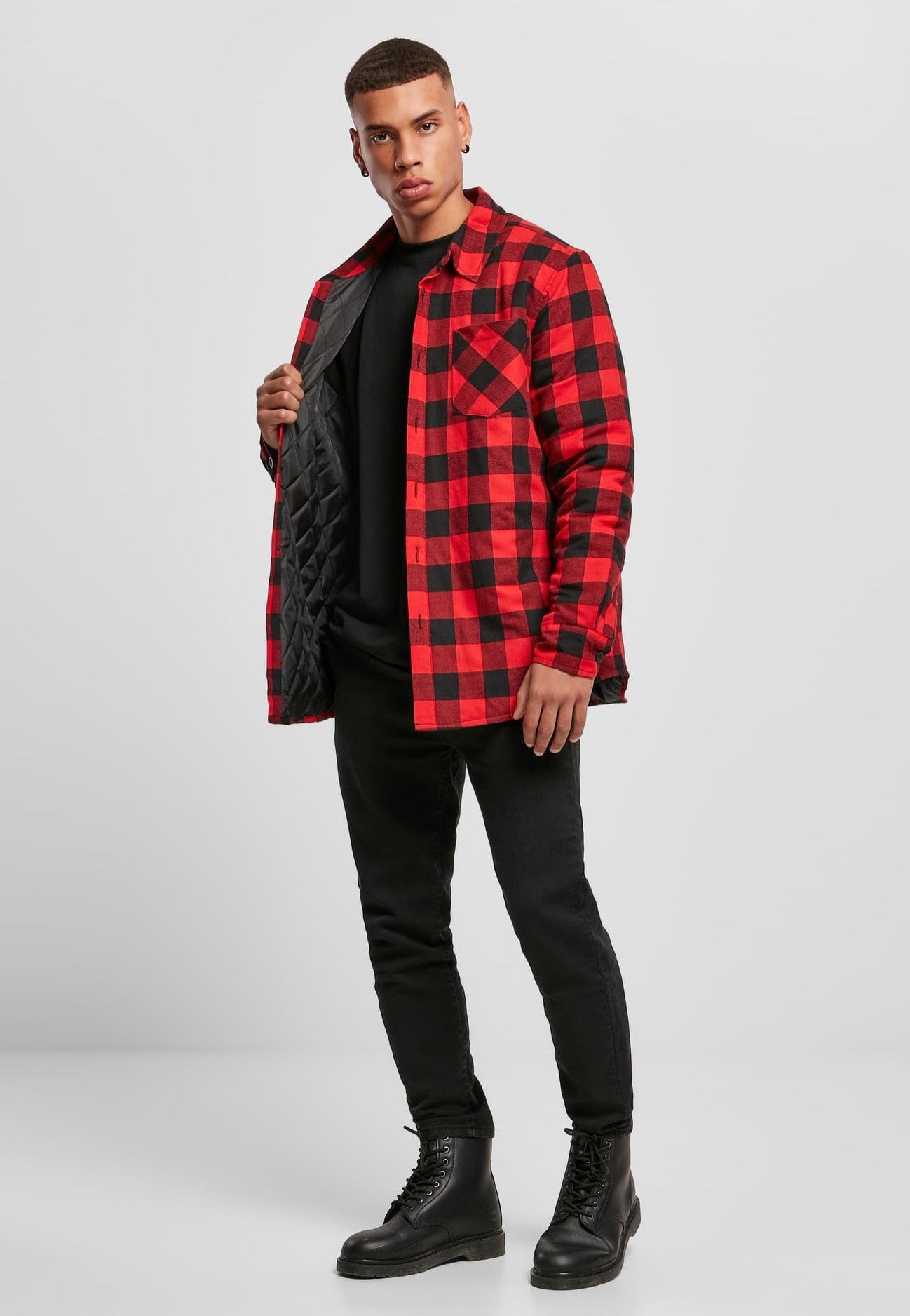 Urban Classics - Padded Check Flannel Black/Red - Shirt | Men-Image