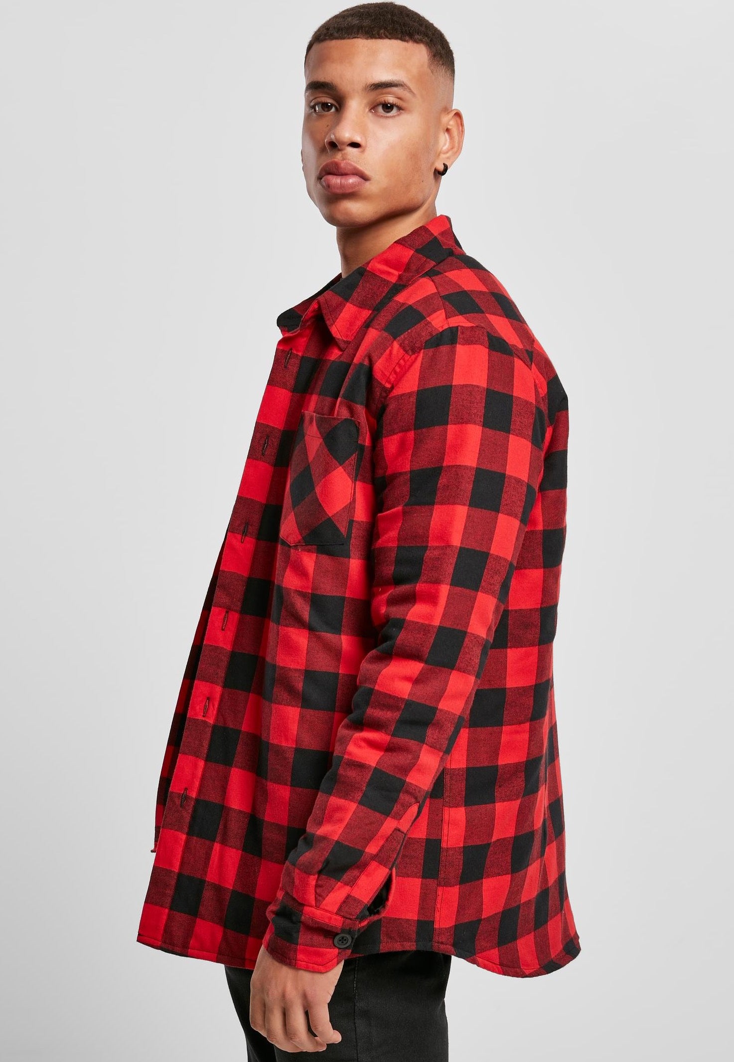 Urban Classics - Padded Check Flannel Black/Red - Shirt | Men-Image