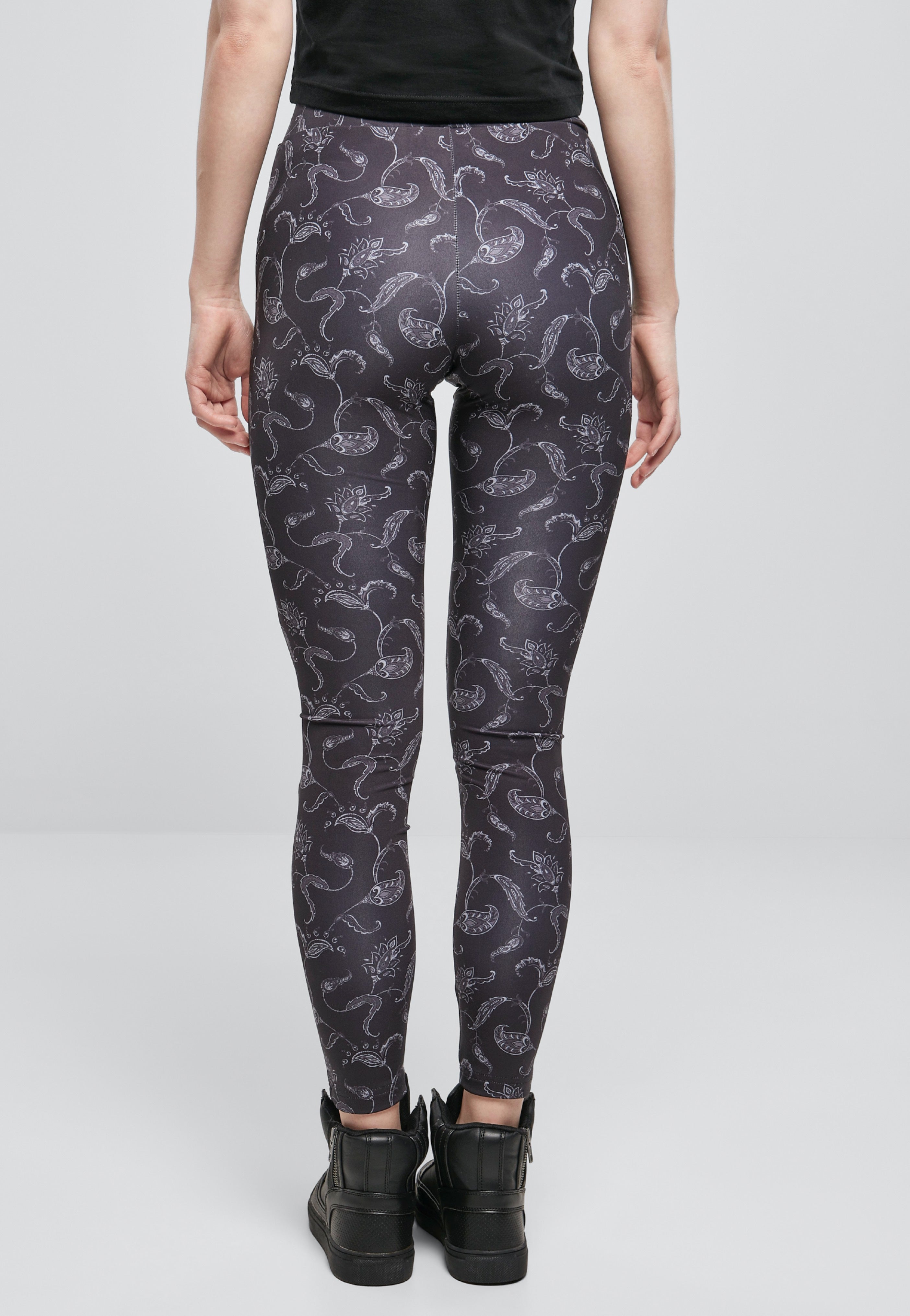 Urban Classics - Tech Mesh AOP Black Paisley - Leggings | Women-Image