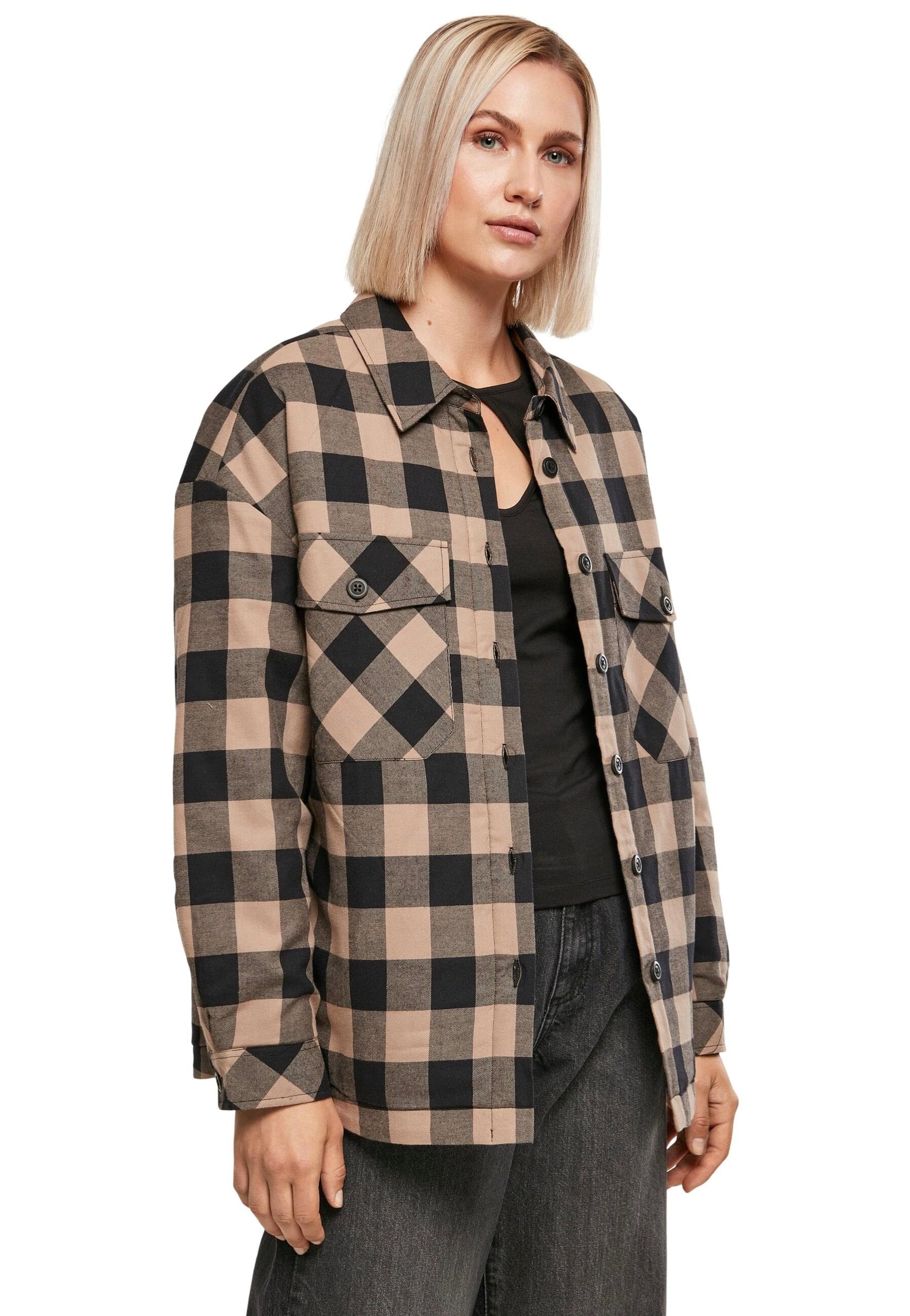 Urban Classics - Flanell Padded Black/Soft Taupe - Shirt | Women-Image