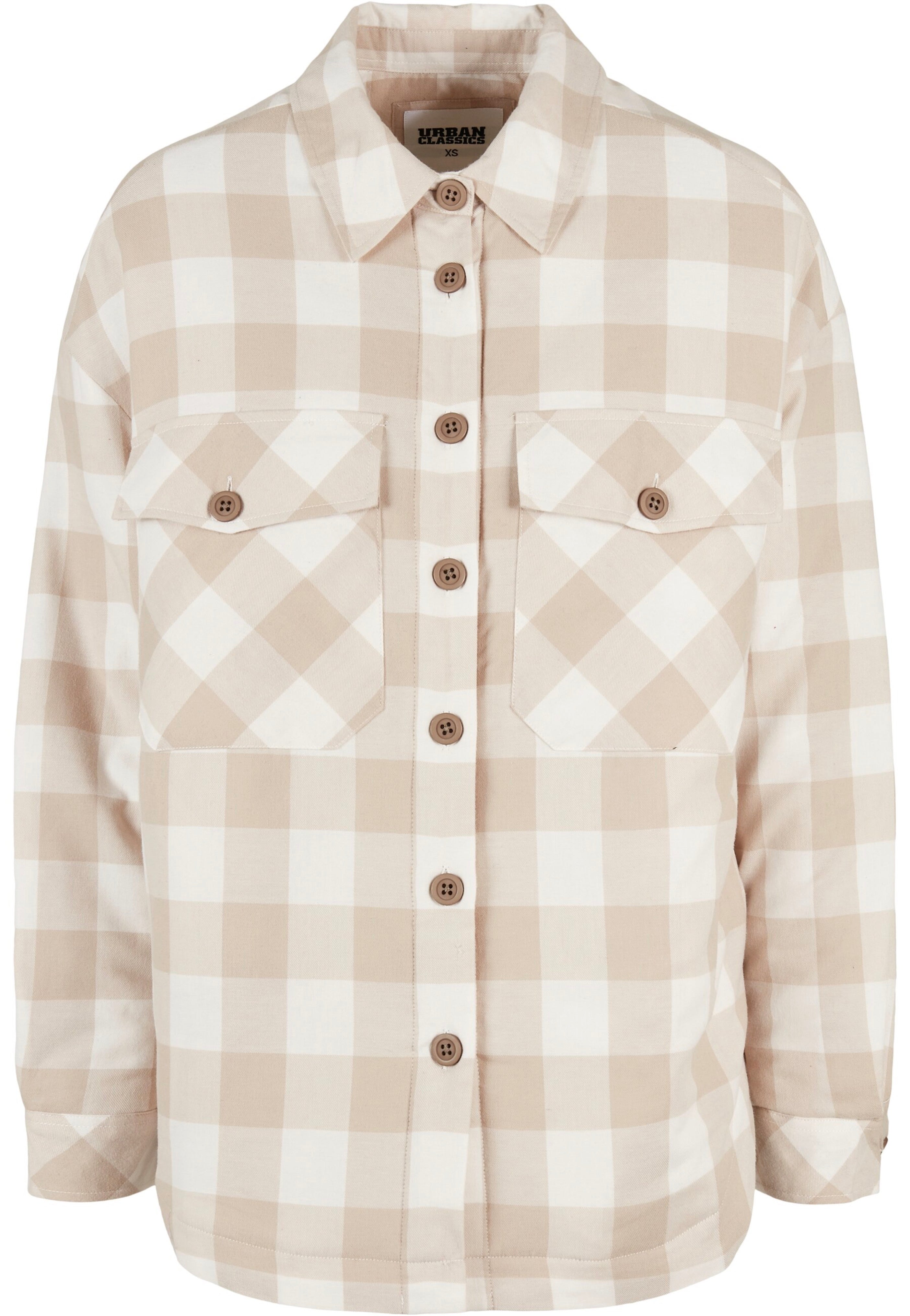 Urban Classics - Flanell Padded White Sand/Light Taupe - Shirt | Women-Image