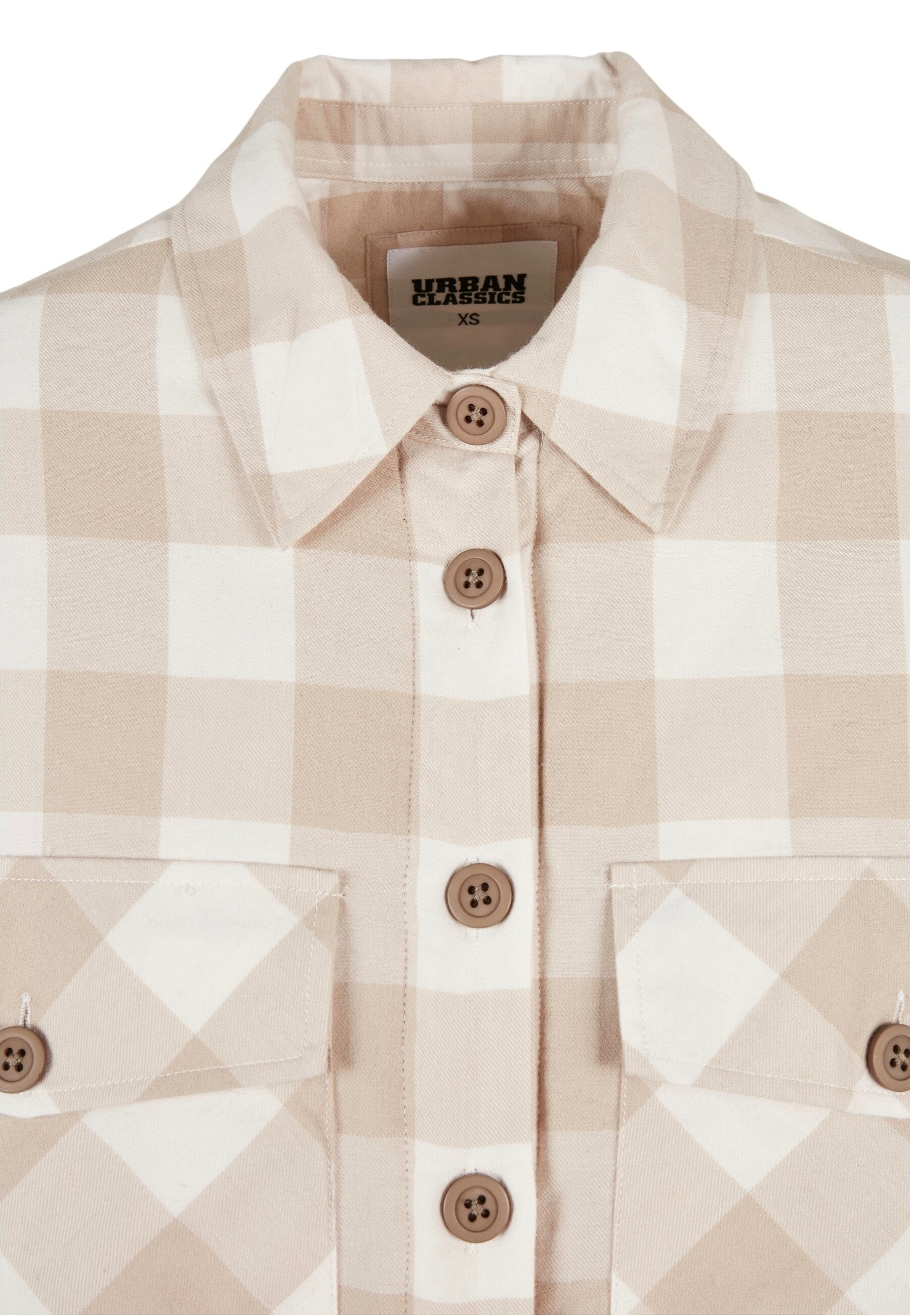 Urban Classics - Flanell Padded White Sand/Light Taupe - Shirt | Women-Image