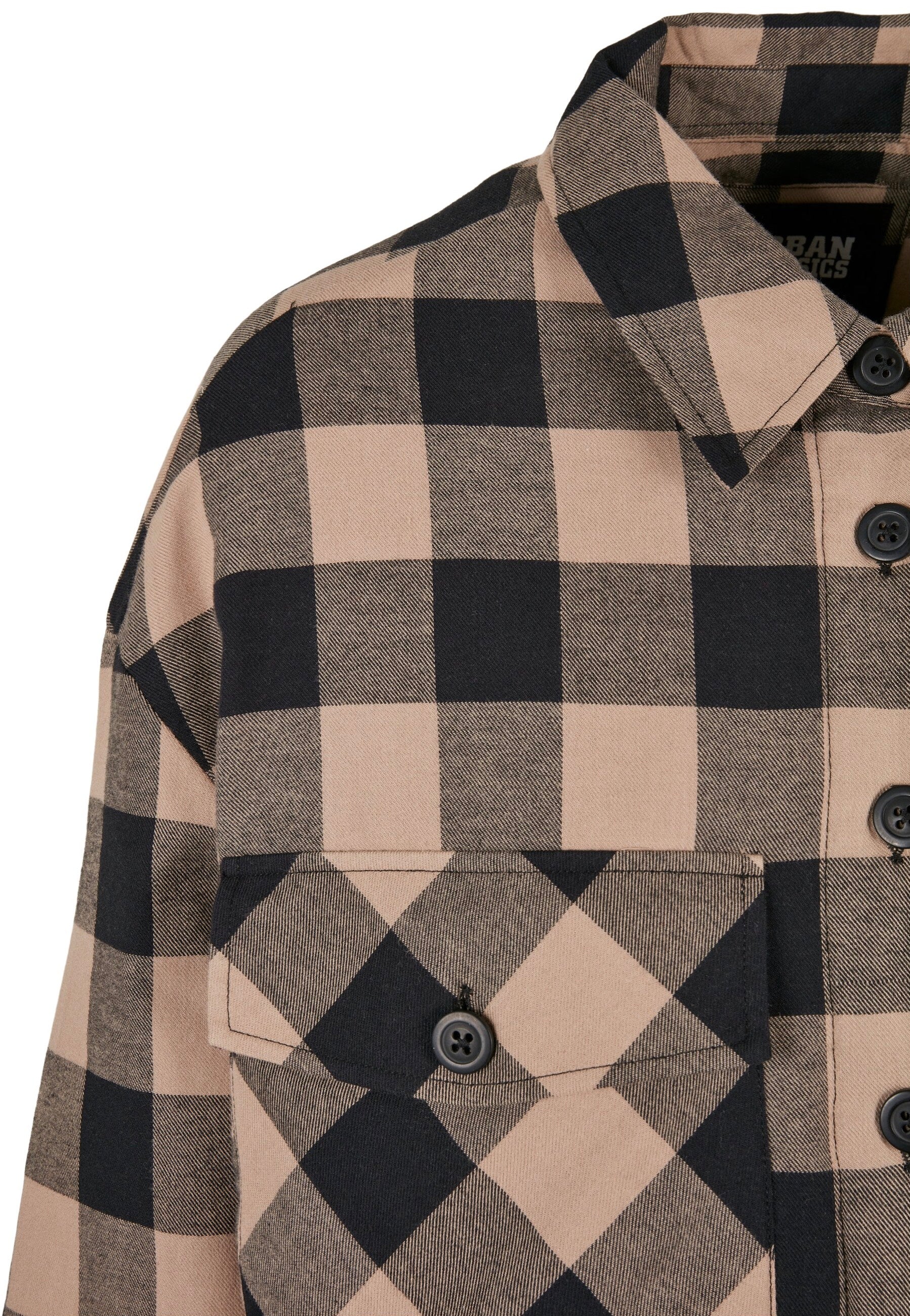 Urban Classics - Flanell Padded Black/Soft Taupe - Shirt | Women-Image