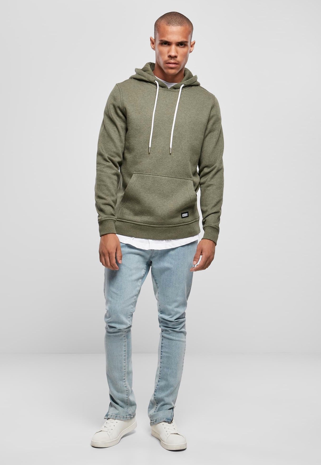 Urban Classics - Basic Melange Darkgreen Melange - Hoodie | Men-Image