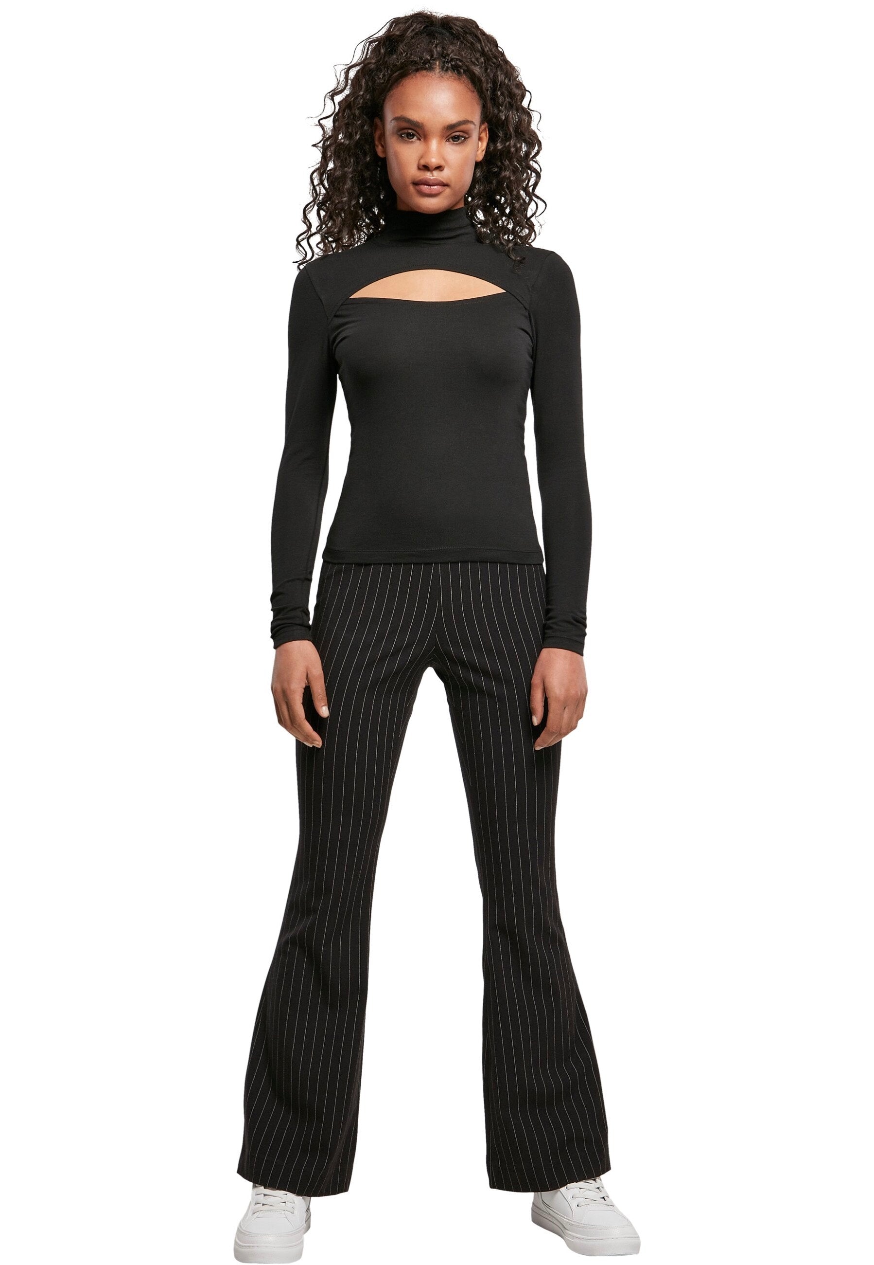 Urban Classics - Ladies Cut-Out Turtleneck Black - Longsleeve | Women-Image