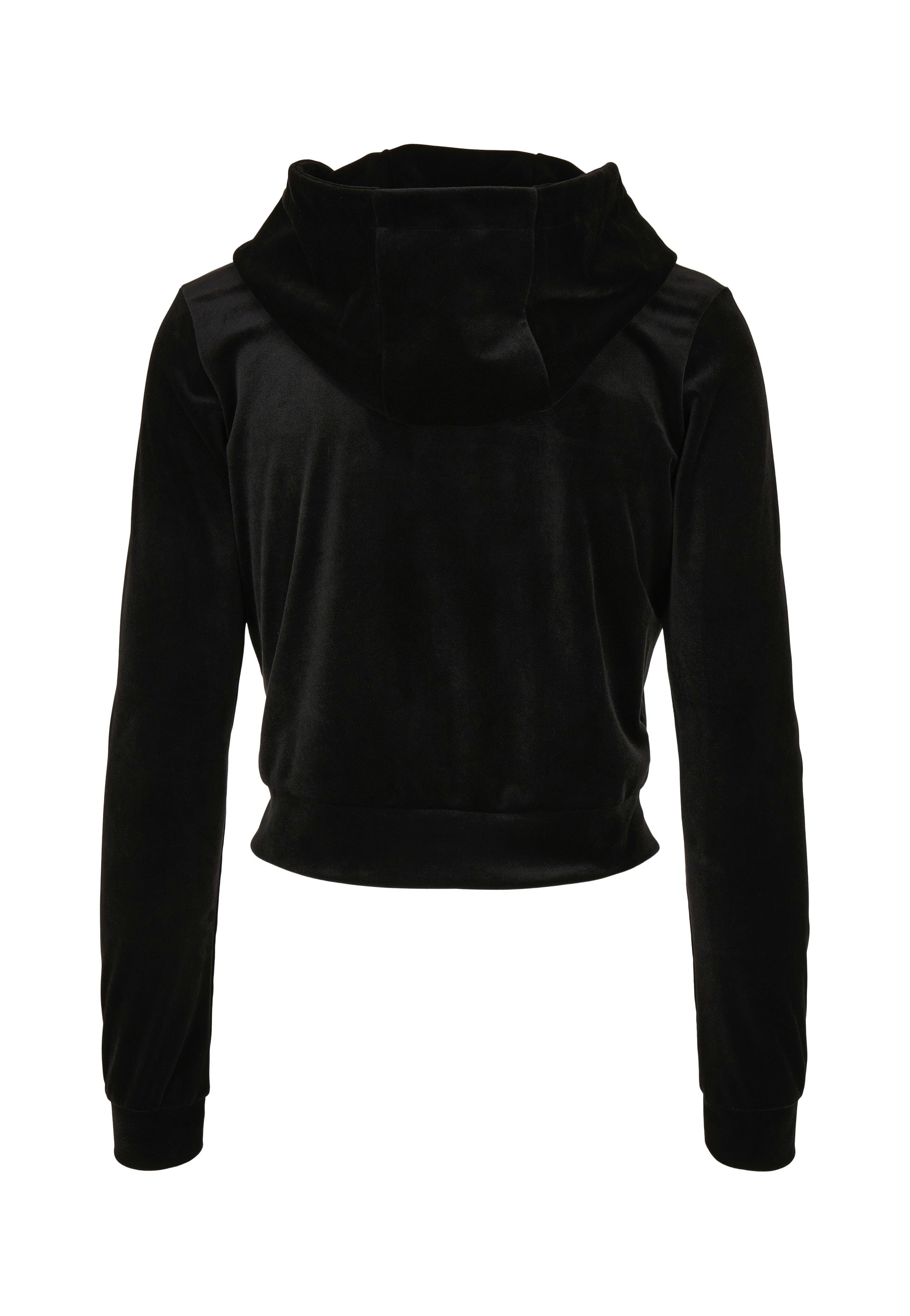 Urban Classics - Ladies Short Velvet Zip Black - Zipper | Women-Image