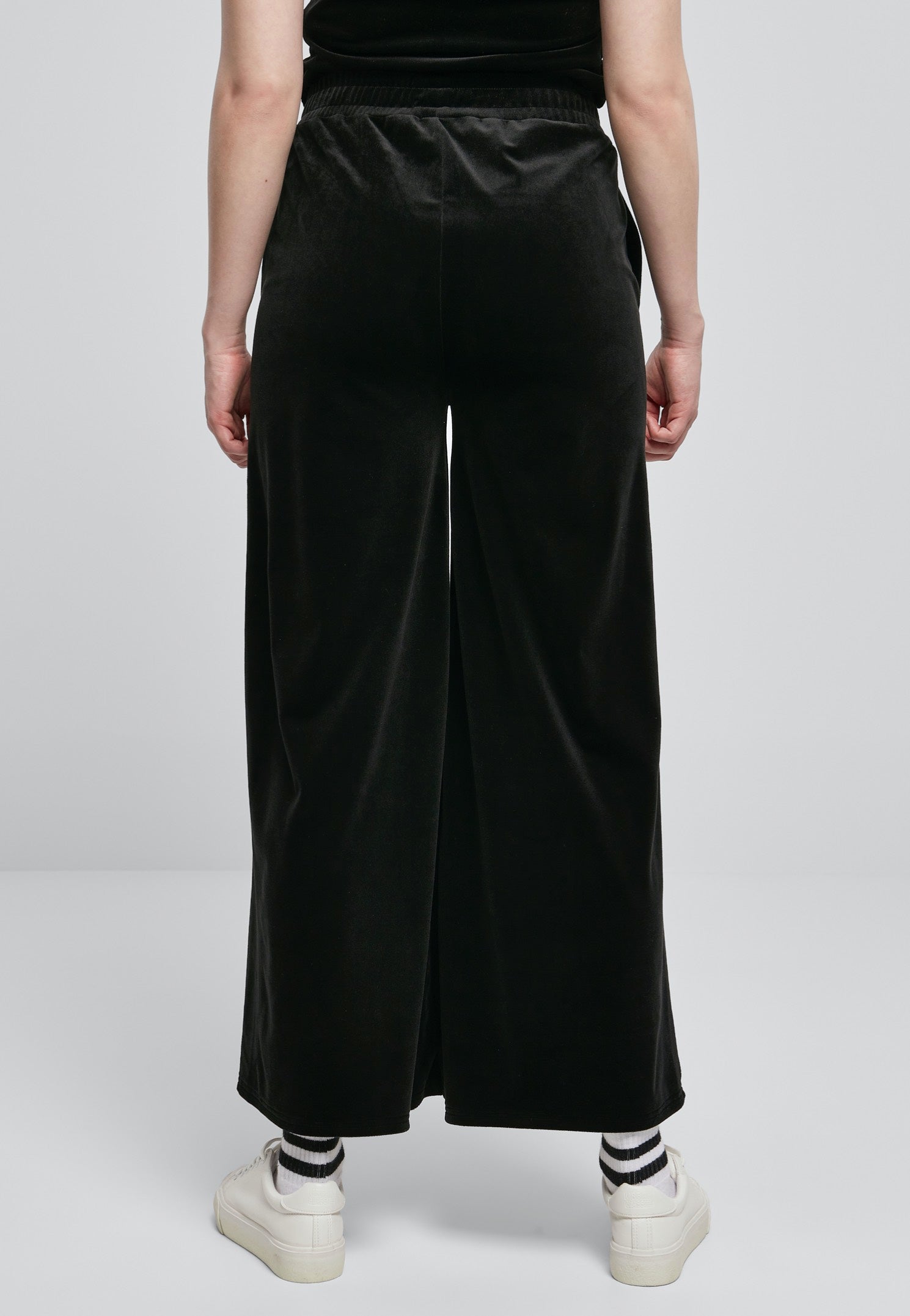 Urban Classics - Ladies High Waist Straight Velvet Black - Sweat Pants | Women-Image