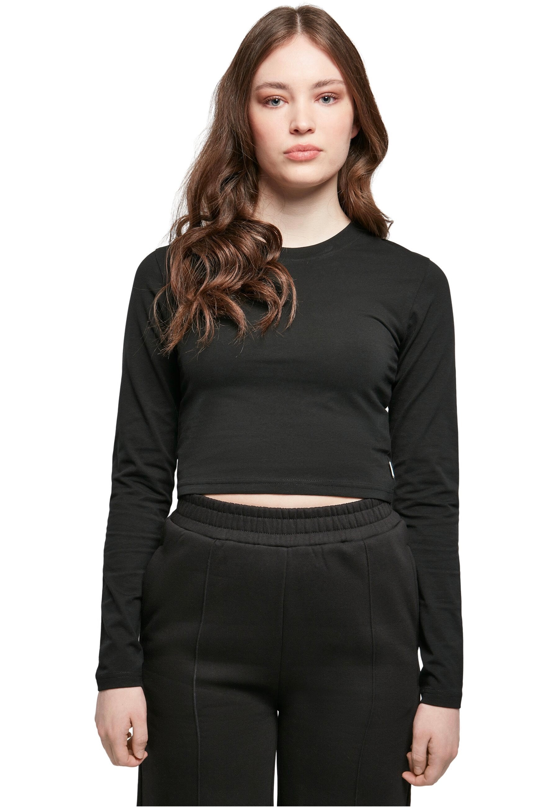 Urban Classics - Ladies Organic Cropped Black - Longsleeve | Women-Image