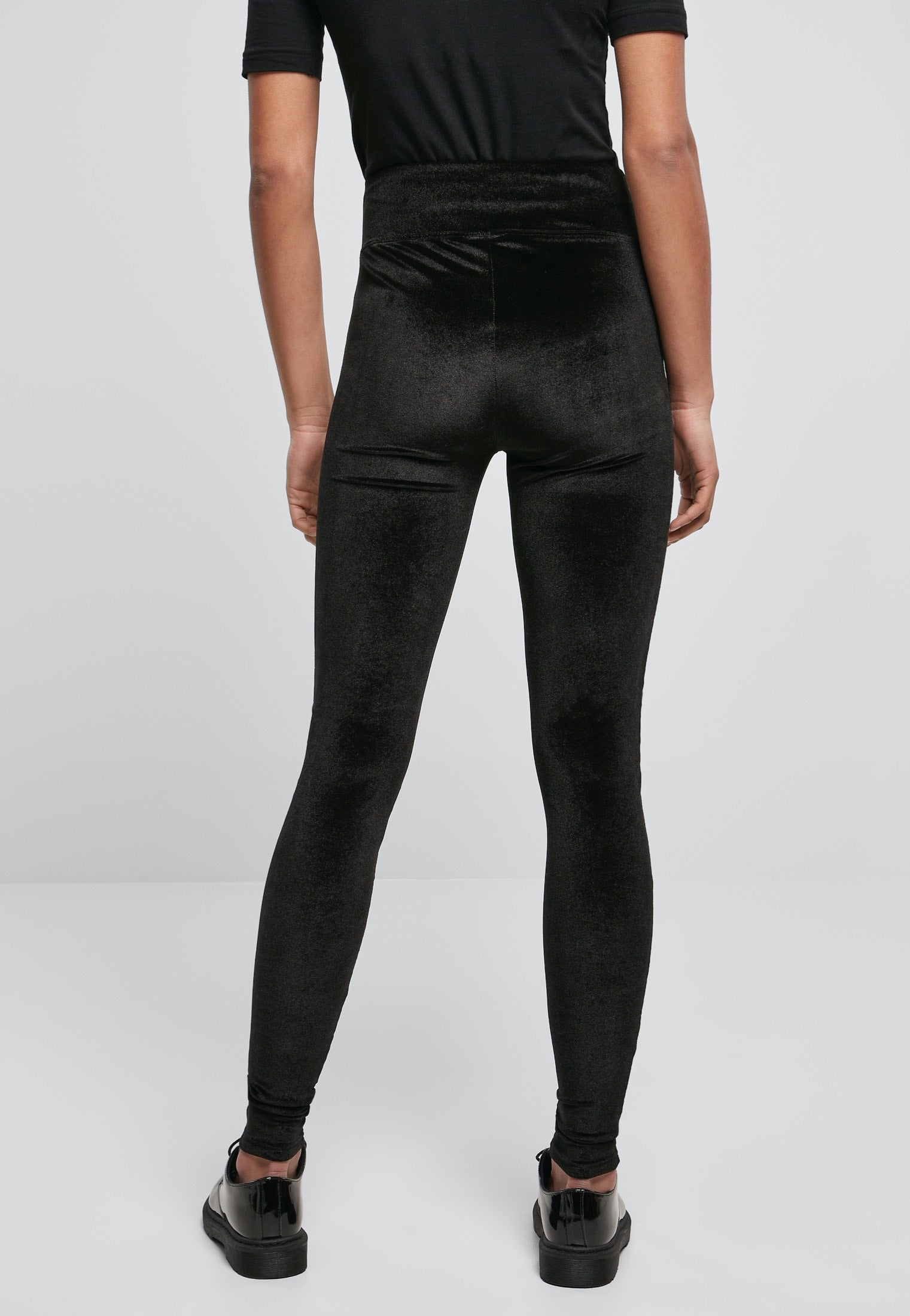 Urban Classics - Ladies High Waist Velvet Black - Leggings | Women-Image