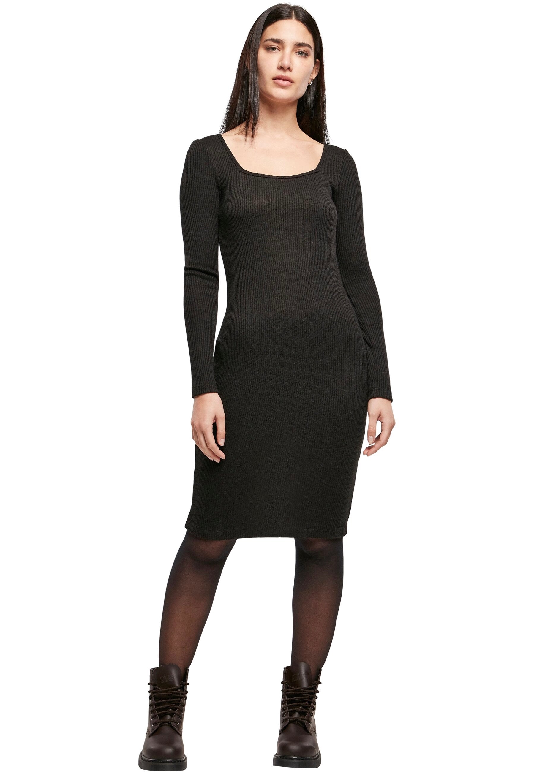 Urban Classics - Rib Squared Neckline Black - Dress | Women-Image