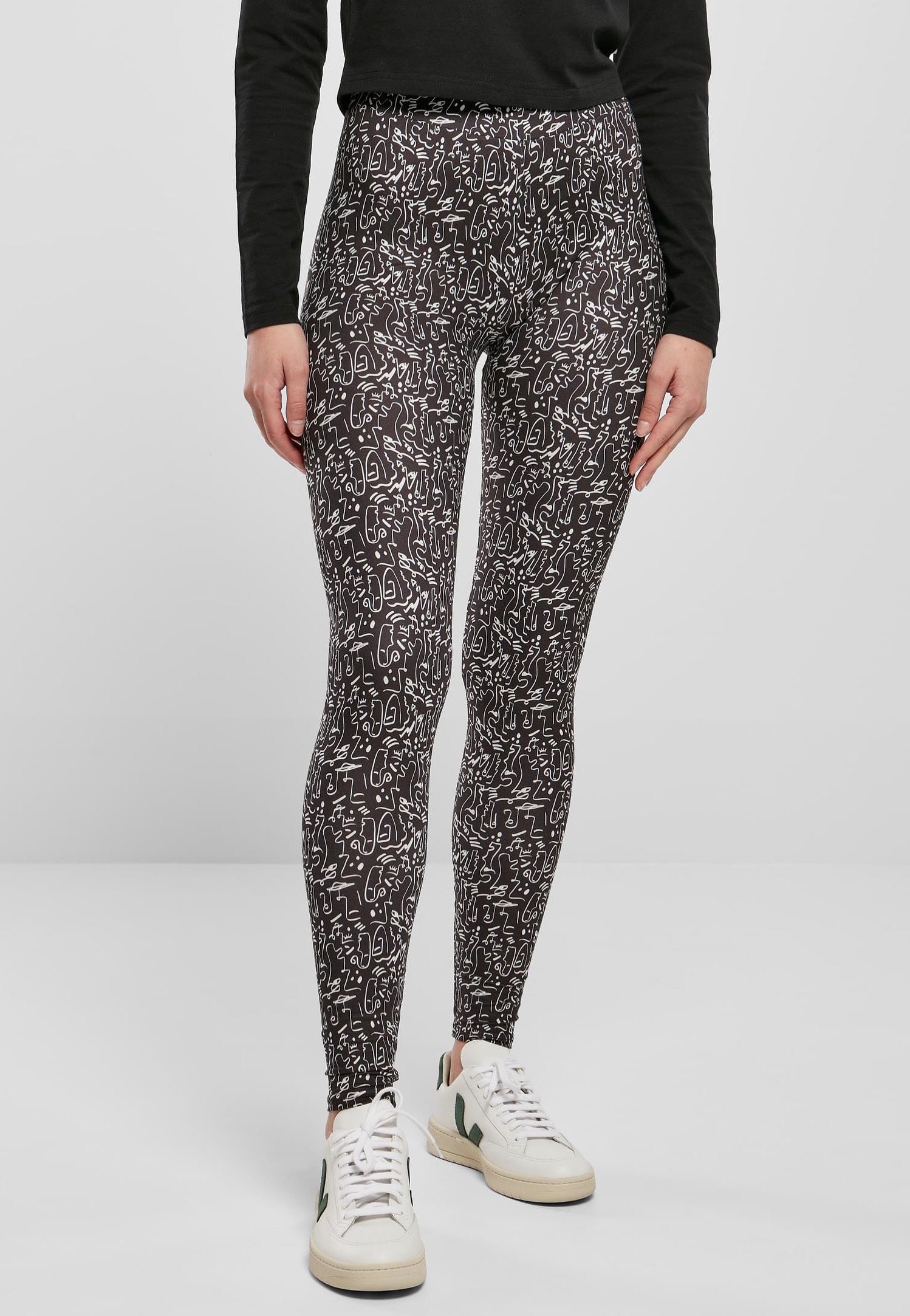 Urban Classics - Ladies Soft Aop Blackline - Leggings | Women-Image