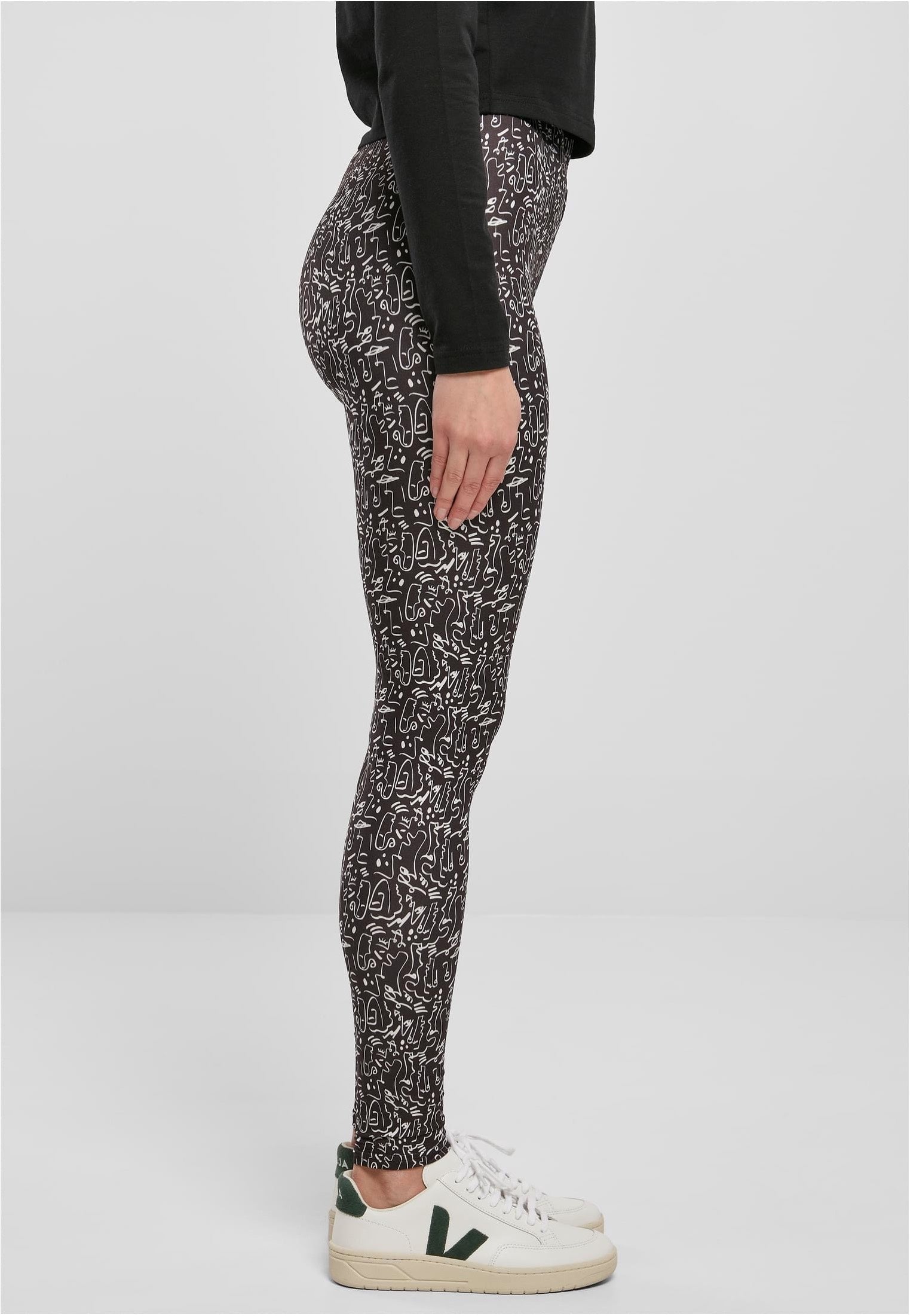 Urban Classics - Ladies Soft Aop Blackline - Leggings | Women-Image