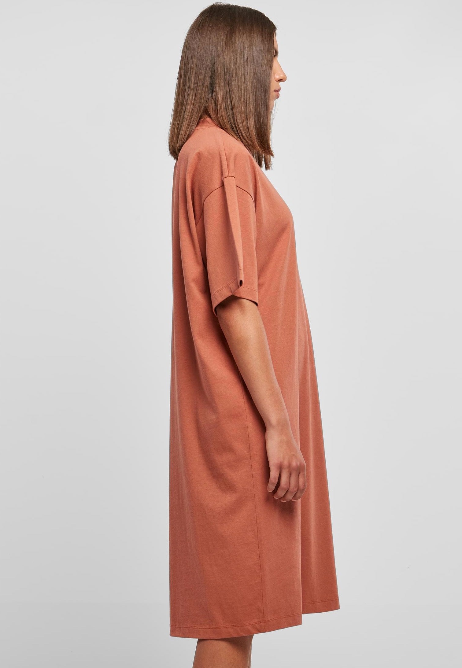 Urban Classics - Ladies Organic Long Oversized Terracotta - Dress | Women-Image